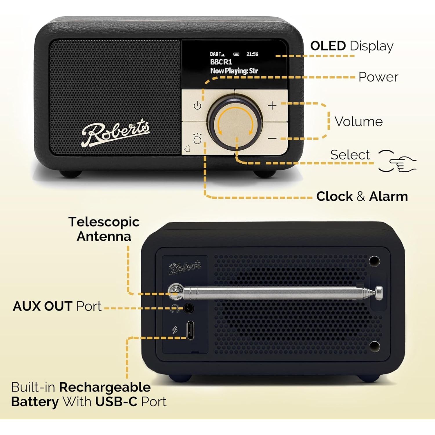 Buy Roberts Radio,Roberts PETITE2 Portable FM/DAB/DAB+ Radio with Bluetooth & Alarm - Black - Gadcet UK | UK | London | Scotland | Wales| Near Me | Cheap | Pay In 3 | Radios