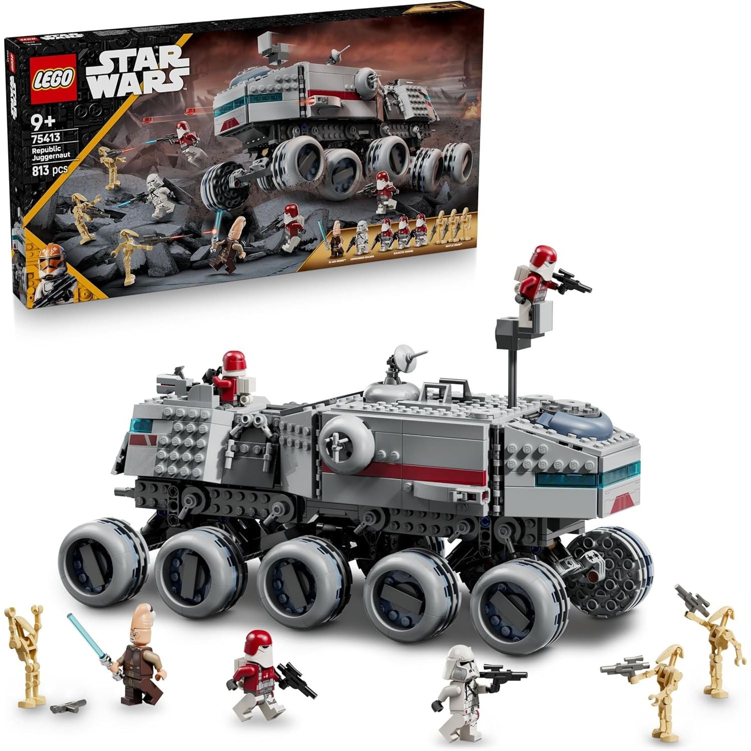 Buy LEGO,LEGO Star Wars 75413 Republic Juggernaut - Building Toy with 3 Droid Figures & 5 Minifigures incl. Ki-Adi-Mundi with a Lightsaber - Gift for 9+ Year Old Boys & The Clone Wars Fans - Gadcet UK | UK | London | Scotland | Wales| Near Me | Cheap | Pay In 3 | Construction Set Toys