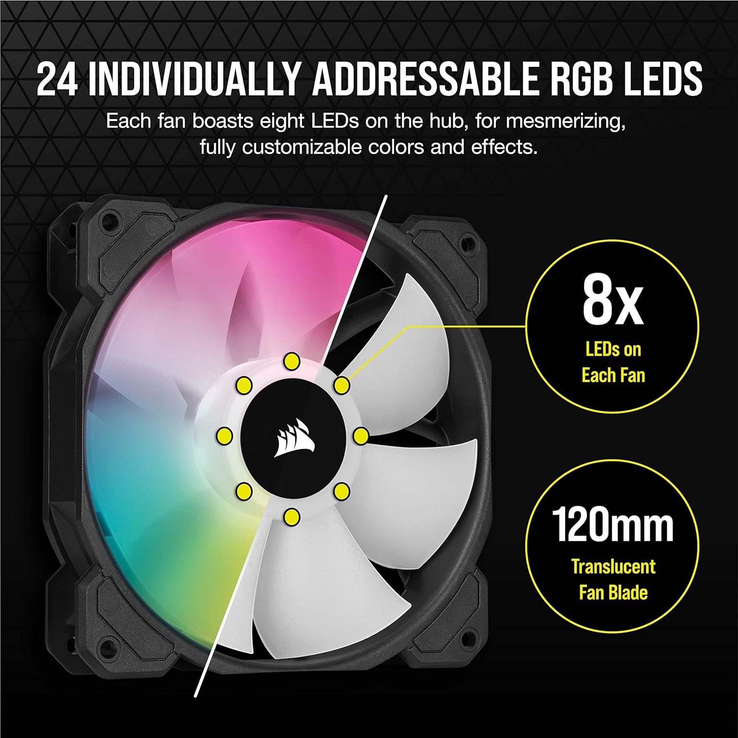 Buy Corsair,Corsair iCUE SP120 RGB ELITE 120mm PWM Triple Fan Kit - iCUE Lighting Node CORE, AirGuide Technology, 8 RGB LEDs, Low Noise (18 dBA), Up to 1500 RPM - Black - Gadcet UK | UK | London | Scotland | Wales| Near Me | Cheap | Pay In 3 | Computer Accessories