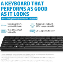HP 450 Programmable Wireless Keyboard with 20+ Programmable Keys, Adjustable Incline, 20+ month Battery Life, made from 60% Recycled Materials
