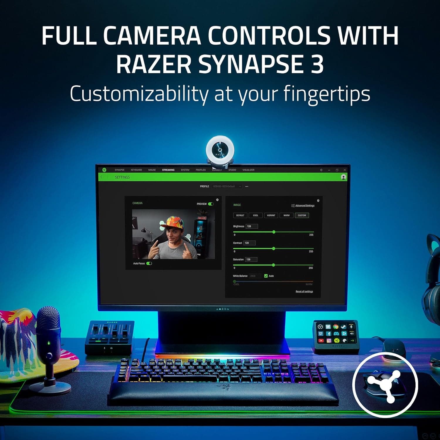 Buy Alann Trading Limited,Razer Kiyo - Streaming Camera with Ring Lighting (USB Webcam, HD Video 720p, 60 FPS, Compatible with Open Broadcaster Software, Xsplit, Autofocus, Camera Clip, Tripod Connection) Black - Gadcet UK | UK | London | Scotland | Wales| Near Me | Cheap | Pay In 3 | Streaming Webcam