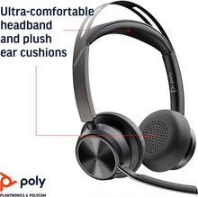 Buy Poly,Poly - Voyager Focus 2 UC Bluetooth Headset + Charging Cradle (Plantronics) - Stereo headset with boom microphone, USB-A for PC/Mac - Active Noise Canceling - Works with Teams - Gadcet.com | UK | London | Scotland | Wales| Ireland | Near Me | Cheap | Pay In 3 | Headphones & Headsets