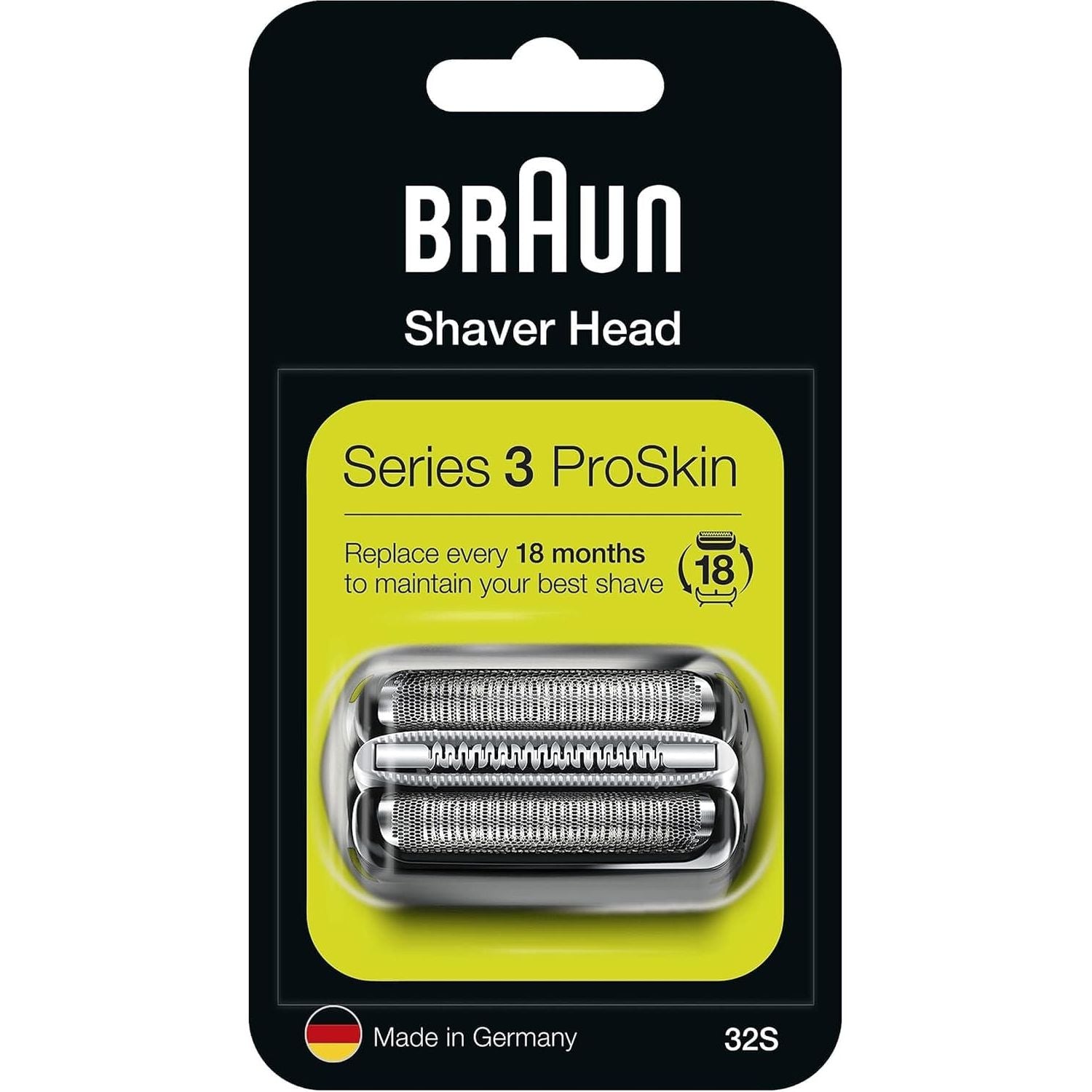 Buy Braun,Braun Series 3 Electric Shaver Replacement Head, Easily Attach Your New Shaver Head, Compatible With All Series 3 ProSkin Electric Shavers, 32S, Silver - Gadcet | UK | London | Scotland | Wales| Near Me | Cheap | Pay In 3 | Razors & Razor Blades