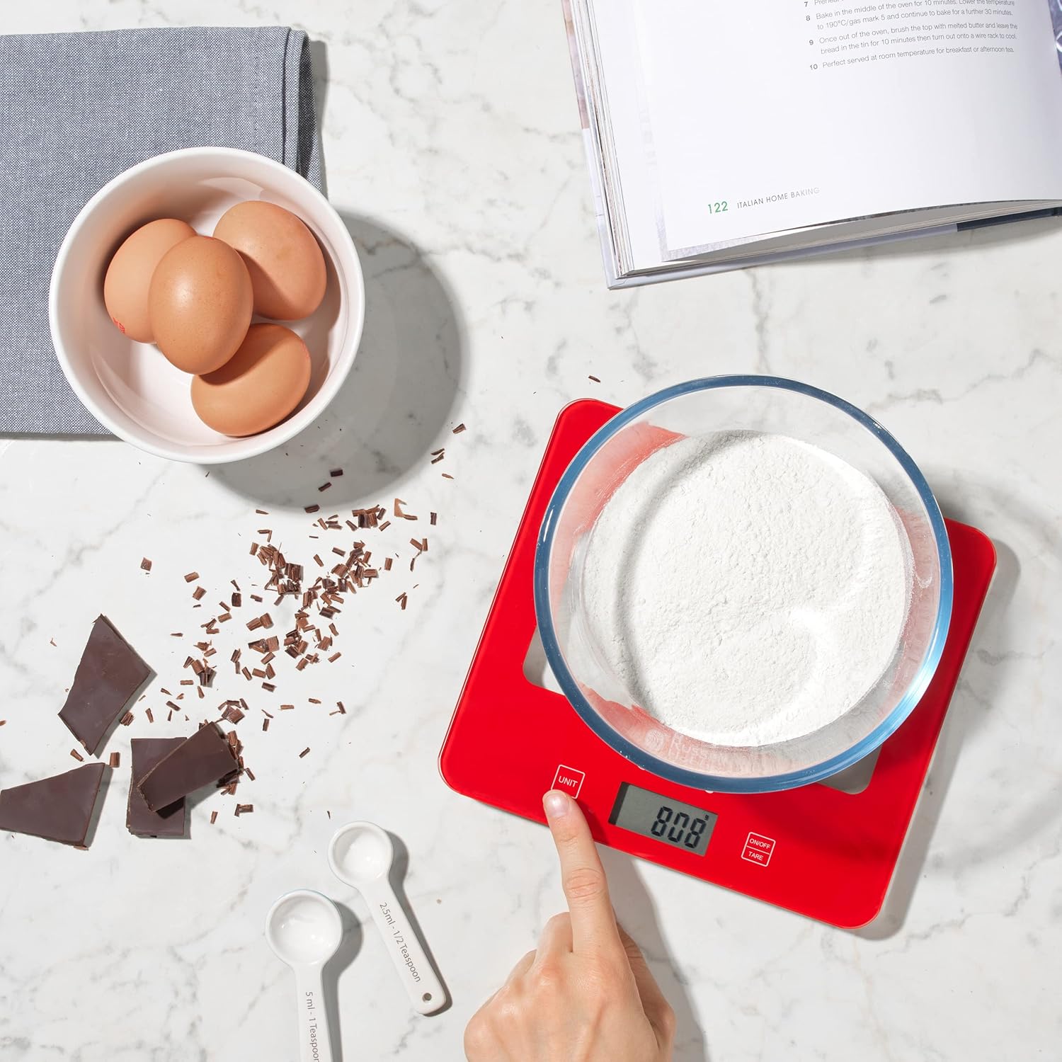Buy Russell Hobbs,Russell Hobbs RH01571AR Digital Kitchen Scale – 5kg Capacity, Touch Panel, Red - Gadcet UK | UK | London | Scotland | Wales| Near Me | Cheap | Pay In 3 | Smart Scale