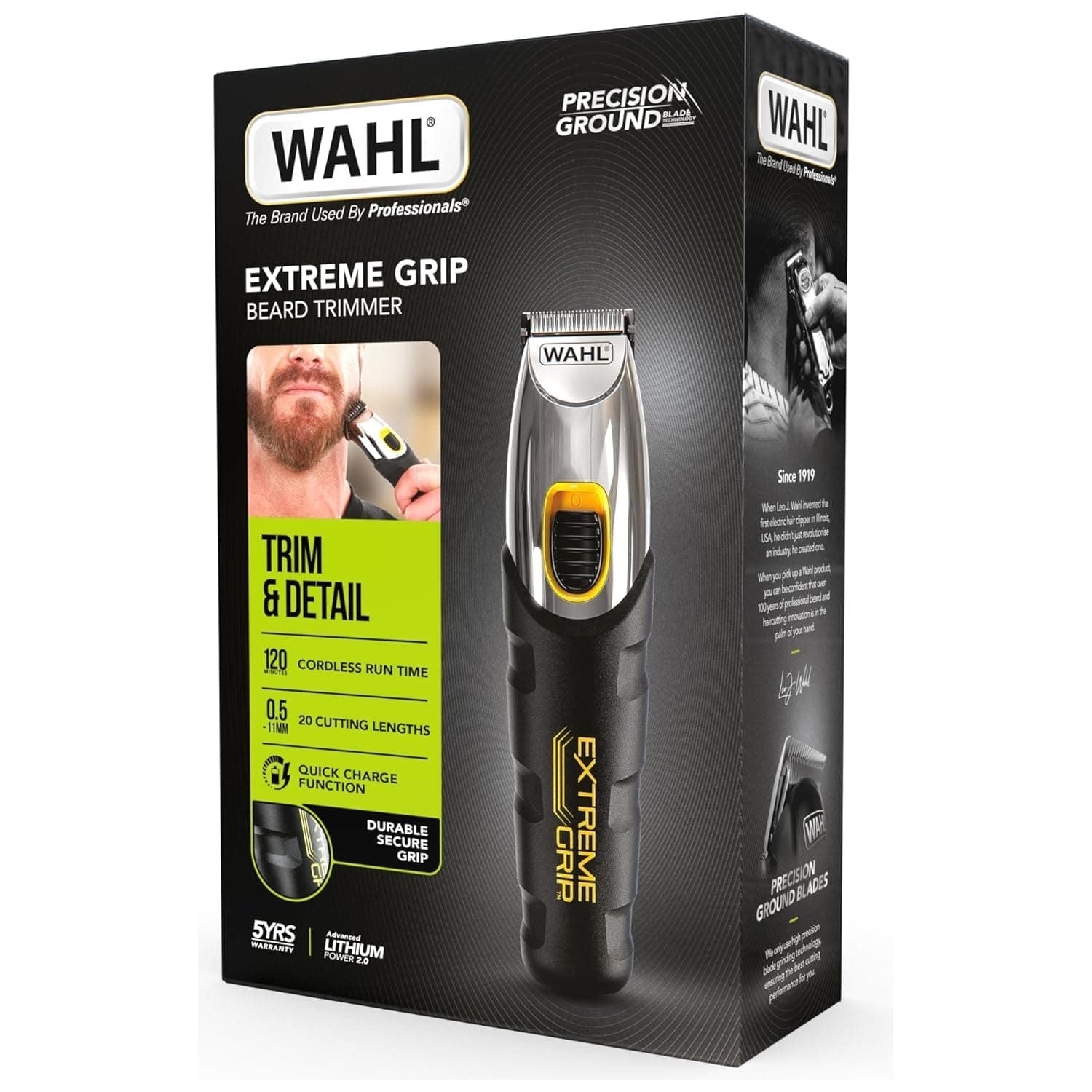 Buy WAHL,Wahl Extreme Grip Beard and Stubble Trimmer, Father's Day Gift, Men's Beard Trimmer, Beard Trimmers for Men, Stubble Trimmer, Cordless Trimmers, Male Grooming Set, Beard Care, Precision Cutting Blades - Gadcet | UK | London | Scotland | Wales| Near Me | Cheap | Pay In 3 | Hair Clipper & Trimmer Accessories