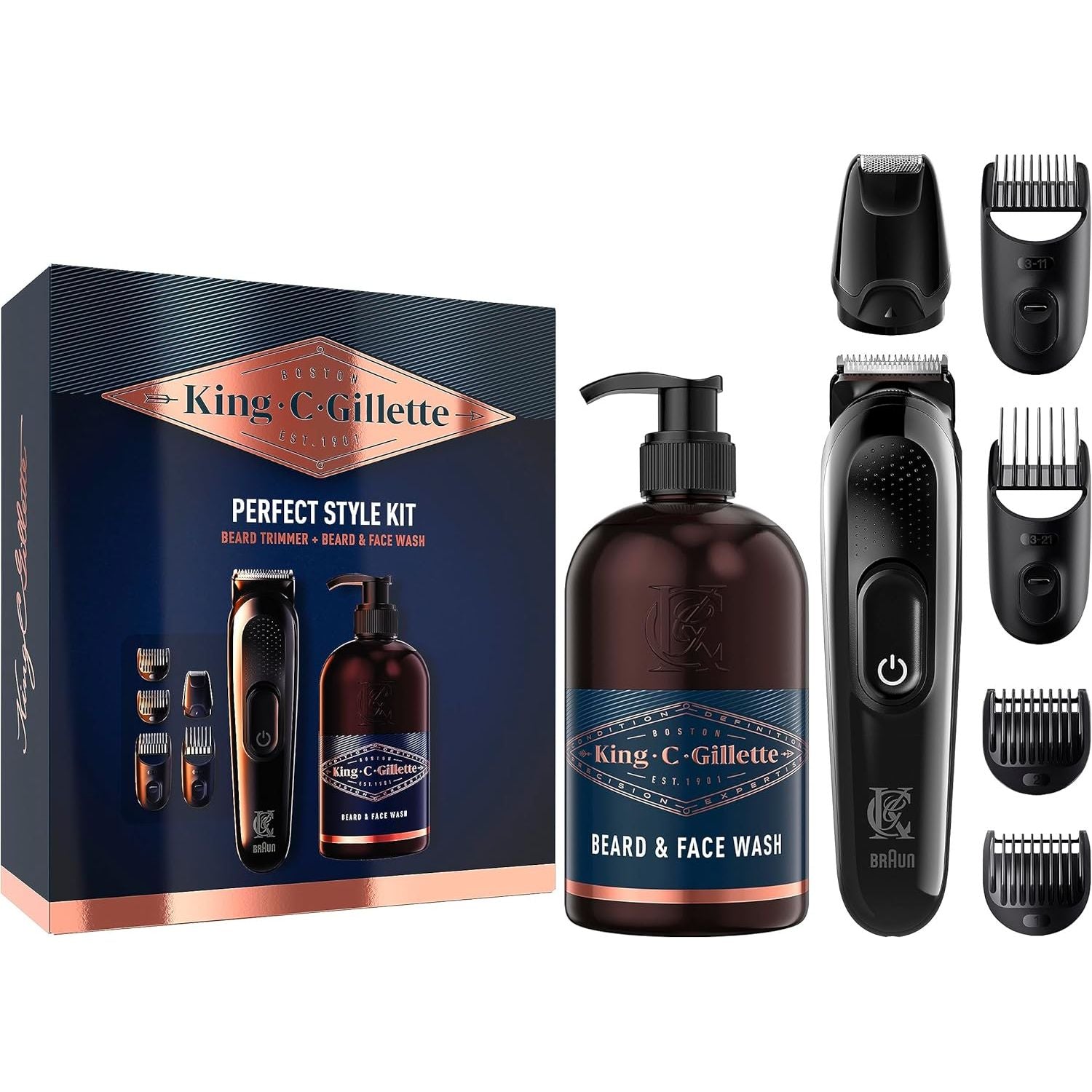 Buy Alann Trading Limited,King C. Gillette Gift Set: Beard Trimmer PRO + Face and Beard Cleansing Gel, 60ml + Beard Balm, 25 ml - Gadcet UK | UK | London | Scotland | Wales| Near Me | Cheap | Pay In 3 | Trimmer