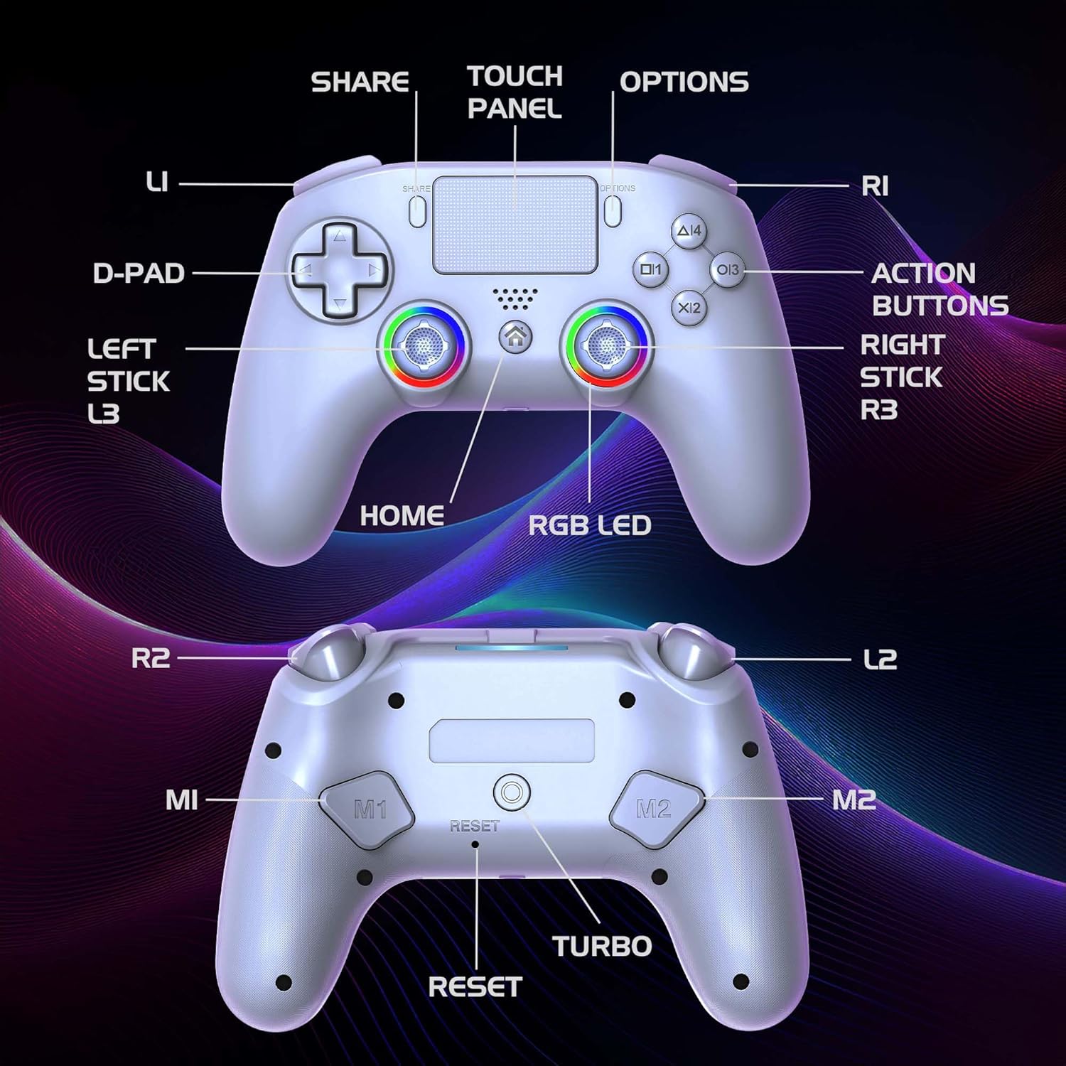 Buy Subsonic,Subsonic - Wireless Controller for PS5 with Programmable Paddles and LEDs, Vibration and Touch Function - PS5 Controller White - Gadcet UK | UK | London | Scotland | Wales| Near Me | Cheap | Pay In 3 | Home Game Console Accessories