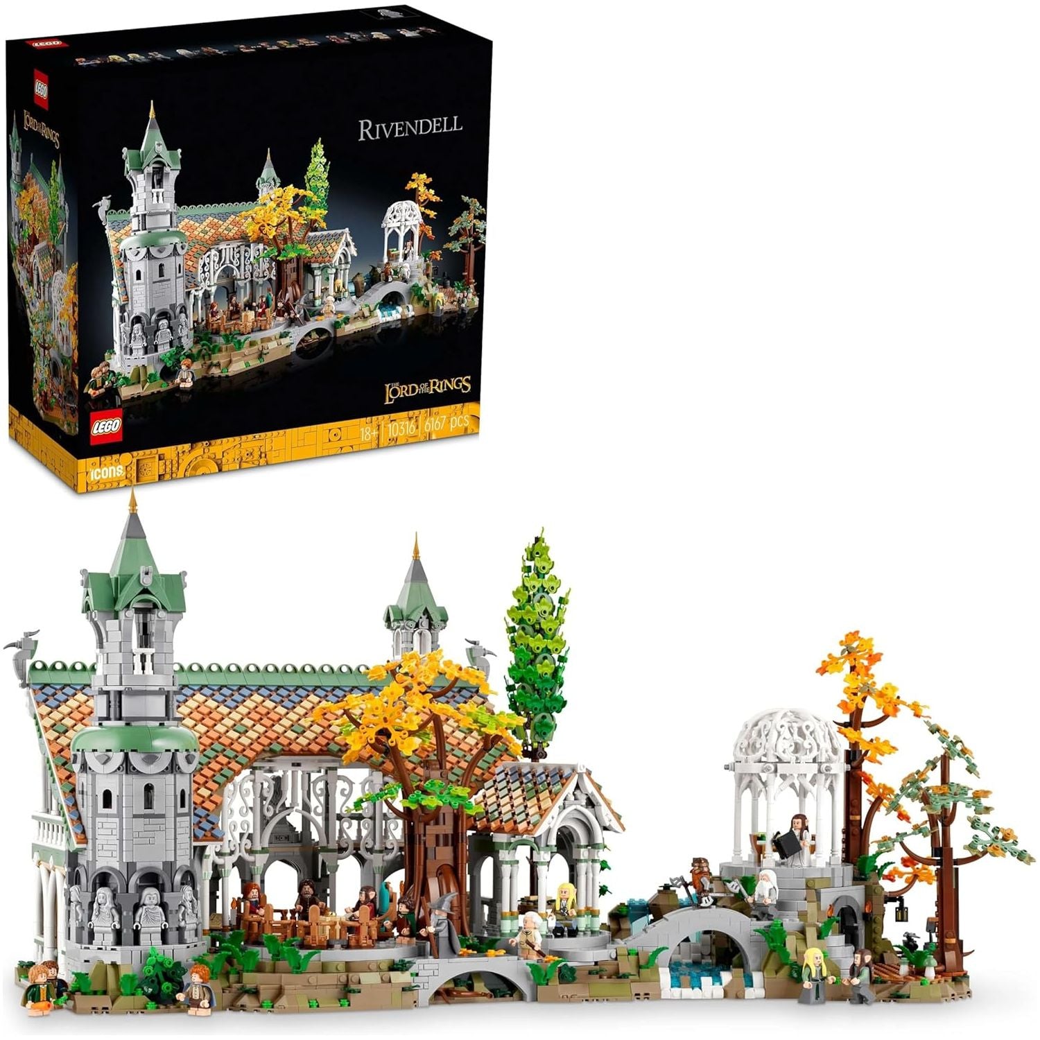 Buy LEGO,LEGO Icons Lord of the Rings: Rivendell Set (10316) | Collectible Display with 15 Minifigures – Adults - Gadcet UK | UK | London | Scotland | Wales| Near Me | Cheap | Pay In 3 | Construction Set Toys