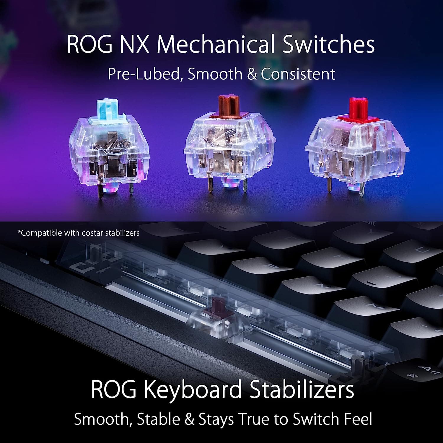 Buy ASUS,ASUS ROG Azoth 75% Wireless DIY Custom Gaming Keyboard, OLED display, Gasket-Mount, Three-Layer Dampening, Hot-Swappable ROG NX Red Switches & Keyboard Stabilizers, PBT Keycaps, RGB-Black, - Gadcet.com | UK | London | Scotland | Wales| Ireland | Near Me | Cheap | Pay In 3 | Keyboards