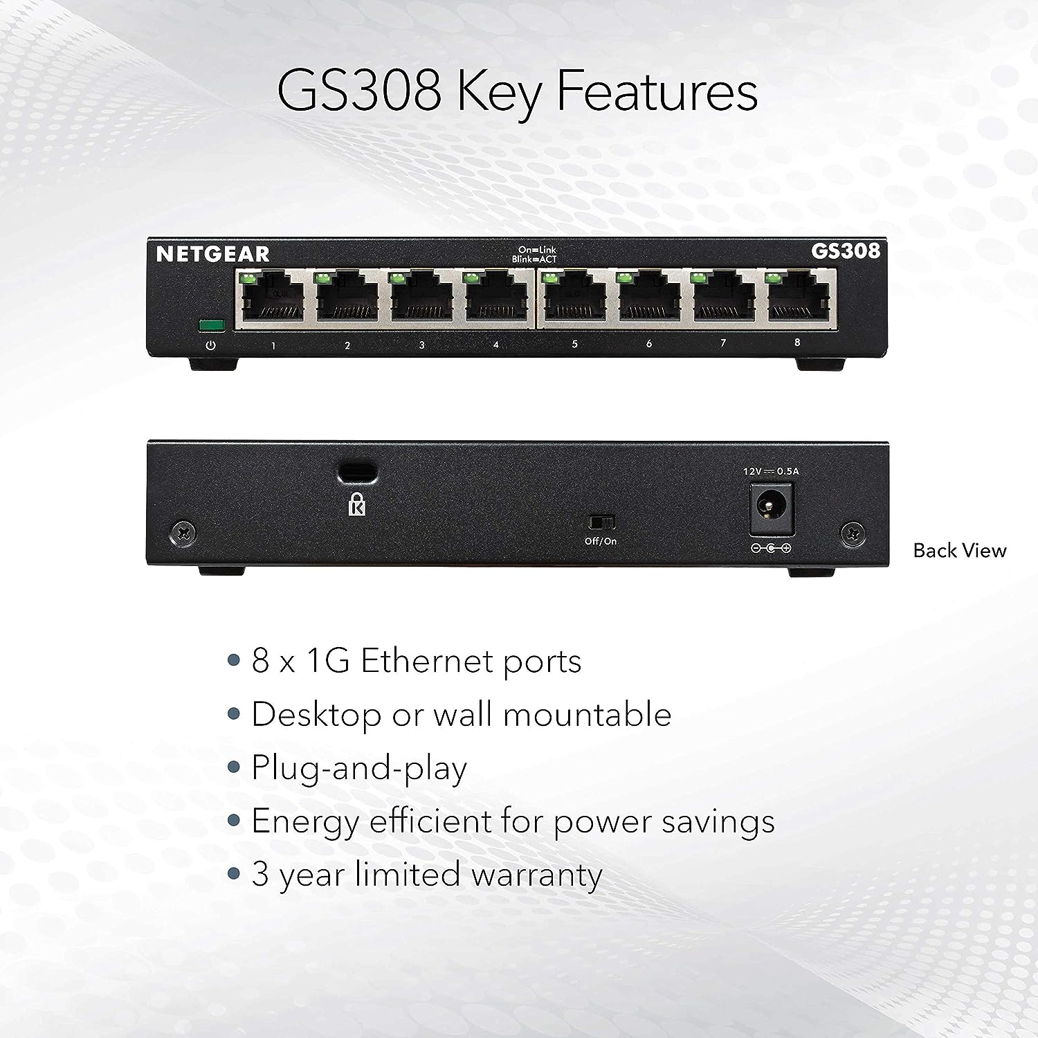 Buy NETGEAR,NETGEAR 8-Port Gigabit Ethernet Network Switch (GS308) - Plug-and-Play, Silent Operation, Desktop/Wall Mount - Gadcet UK | UK | London | Scotland | Wales| Near Me | Cheap | Pay In 3 | Network Cards & Adapters