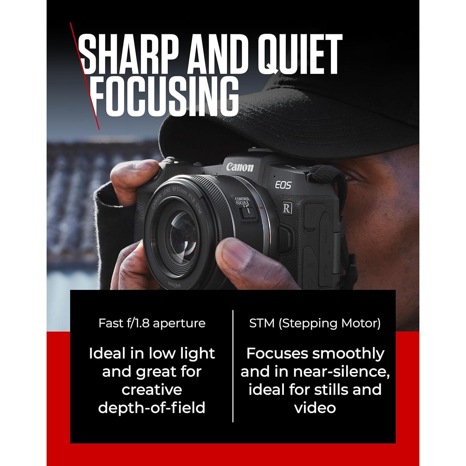 Buy Canon,Canon RF 50mm F1.8 STM Lens - Compact, Lightweight, Fast Aperture - For EOS R Series Cameras, Black - Gadcet UK | UK | London | Scotland | Wales| Near Me | Cheap | Pay In 3 | Camera Lenses