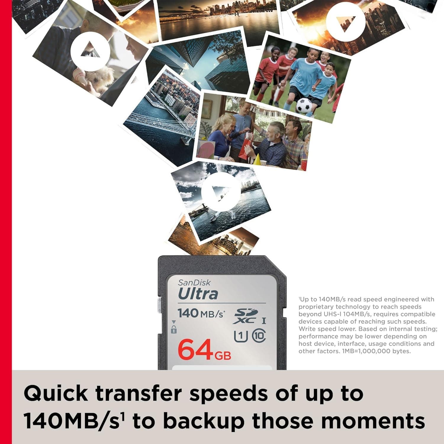 Buy Sandisk,SanDisk 64GB Ultra SDXC card up to 140 MB/s with A1 App Performance UHS-I Class 10 U1 - Gadcet UK | UK | London | Scotland | Wales| Near Me | Cheap | Pay In 3 | Flash Memory Cards