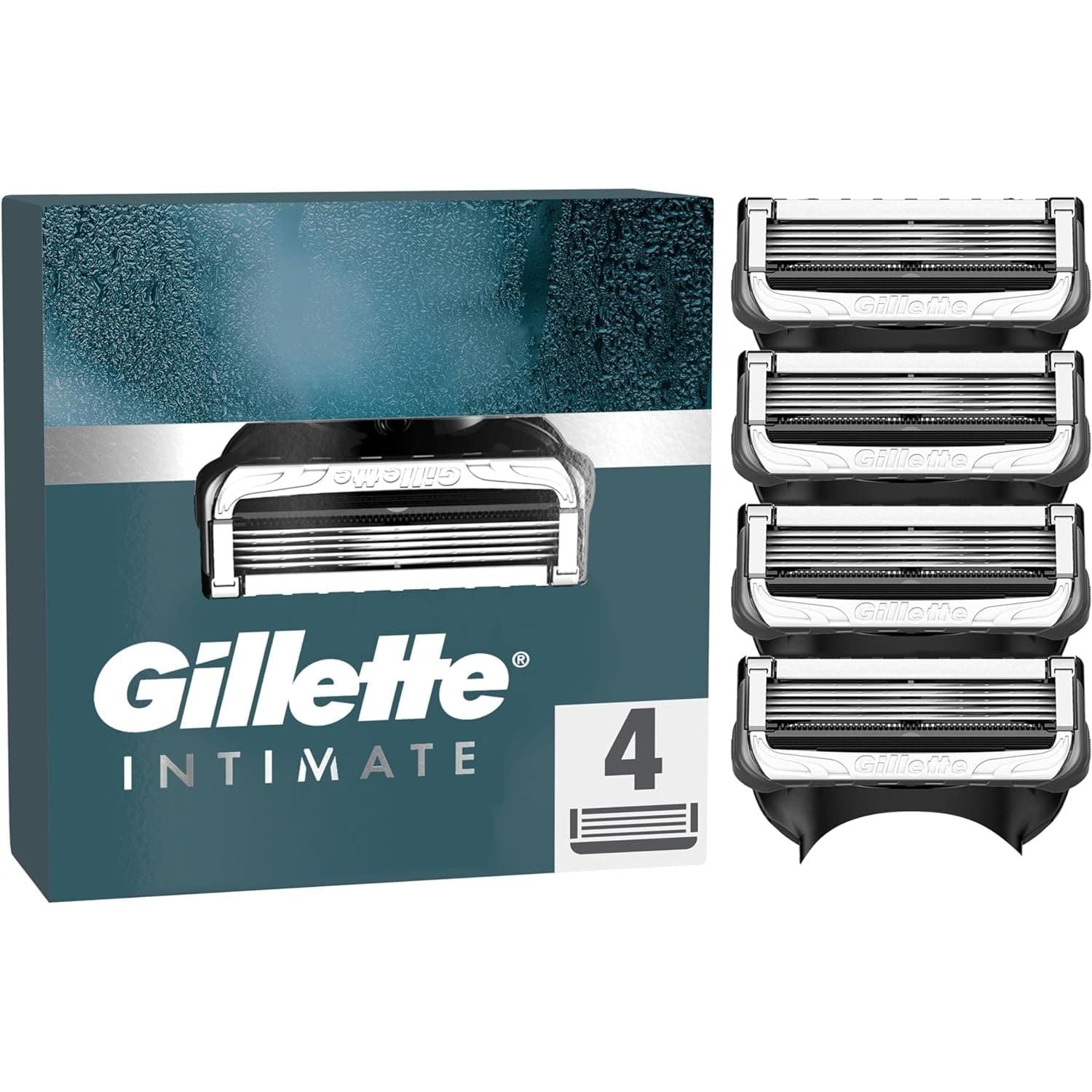 Buy Gillette,Gillette Intimate Razor Blades Men, 4 Razor Blade Refills with Lubrastrip, Formulated for Pubic Hair, Gentle and Easy to Use, Dermatologist Tested - Gadcet UK | UK | London | Scotland | Wales| Near Me | Cheap | Pay In 3 | Shaving & Grooming