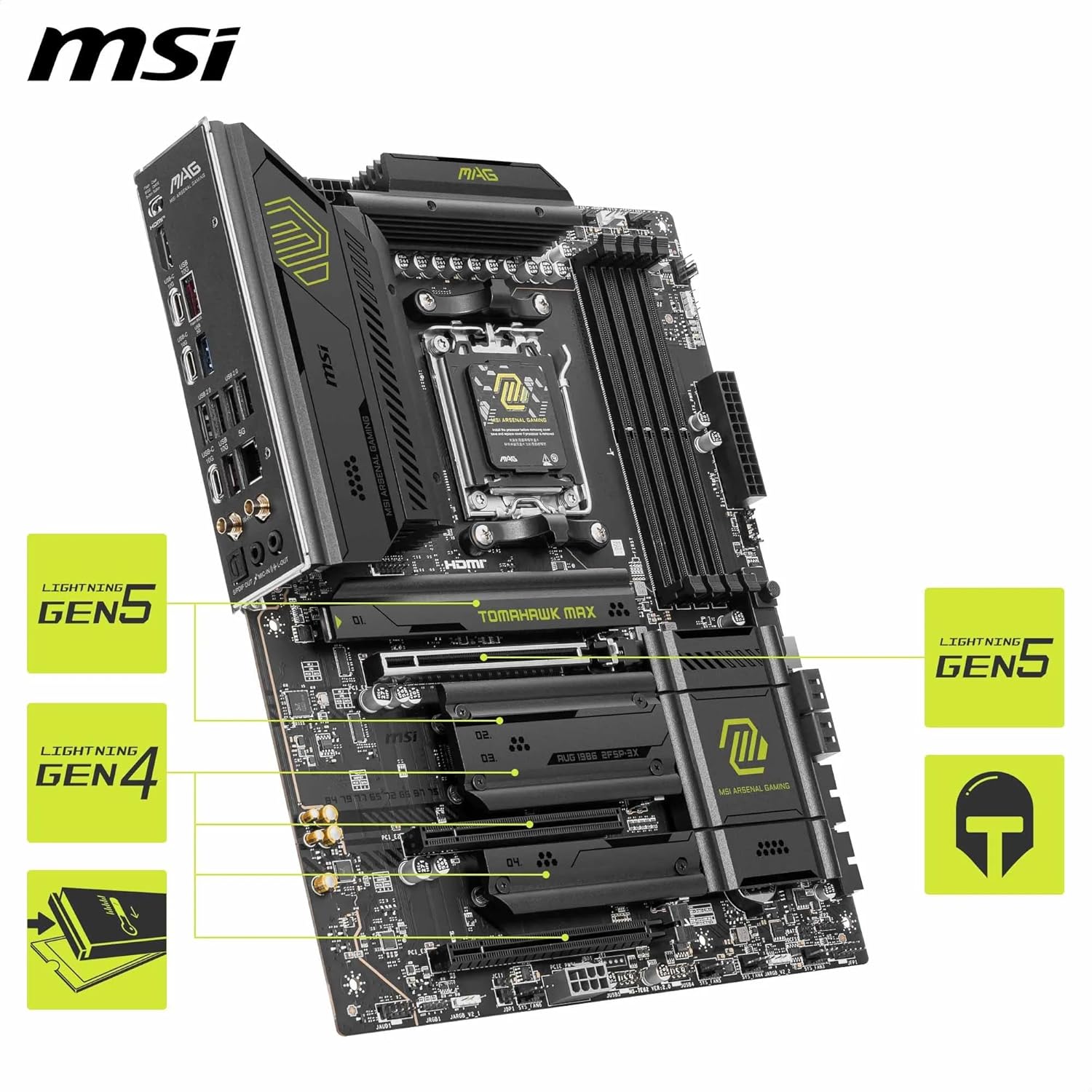 Buy MSI,MSI MAG B850 Tomahawk Max WiFi ATX Motherboard – AM5, DDR5 8400+ (OC), PCIe 5.0, M.2 Gen5, Wi-Fi 7, 5G LAN - Gadcet UK | UK | London | Scotland | Wales| Near Me | Cheap | Pay In 3 | Motherboards