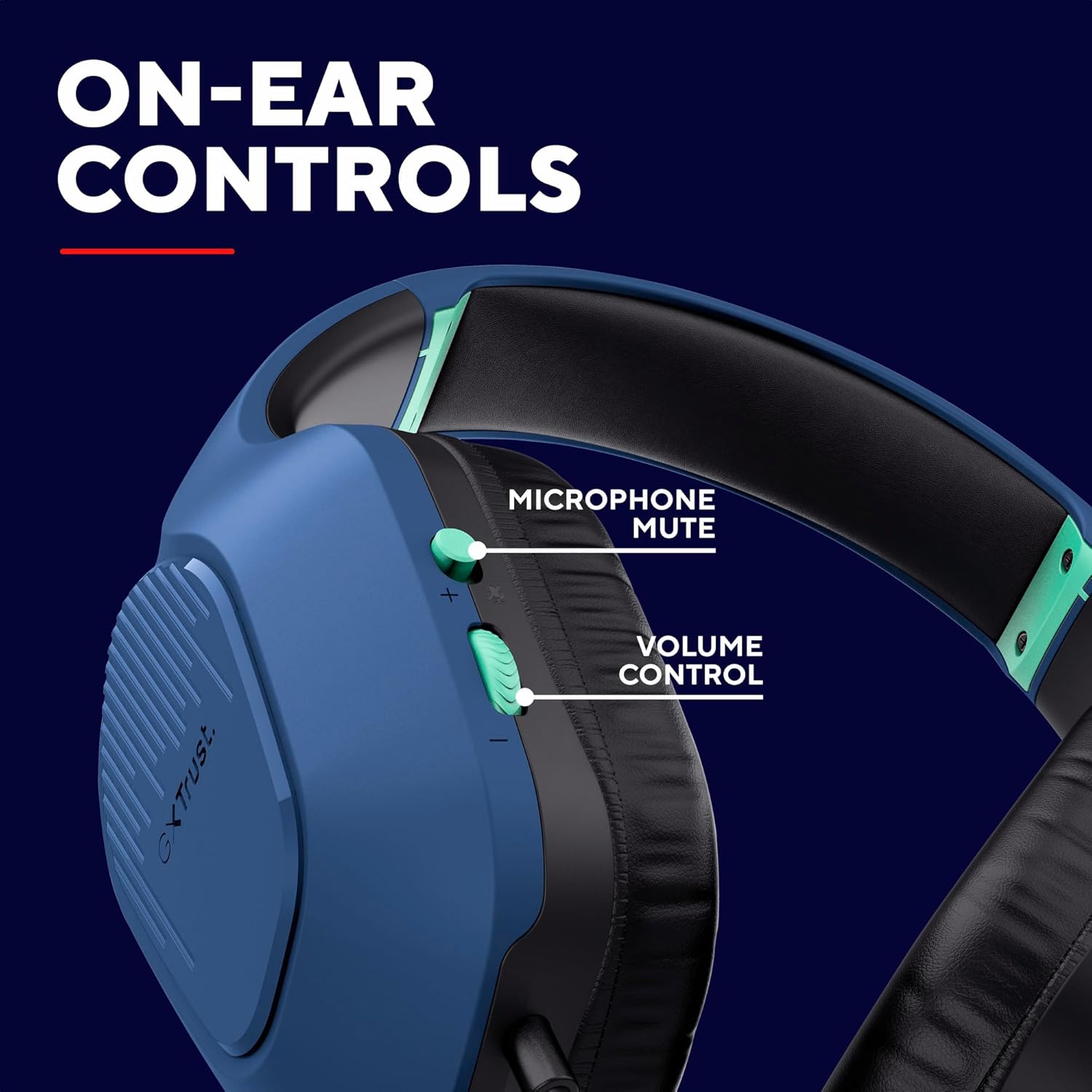 Buy Trust Gaming,Trust Gaming GXT 418B Rayne Lightweight Gaming Headset - 3.5mm Jack, 50mm Drivers, Foldaway Microphone, Over-Ear, Wired, 2m Cable, for PC, Xbox, PS4, PS5, Switch, Mobile - Blue - Gadcet UK | UK | London | Scotland | Wales| Near Me | Cheap | Pay In 3 | Headphones & Headsets