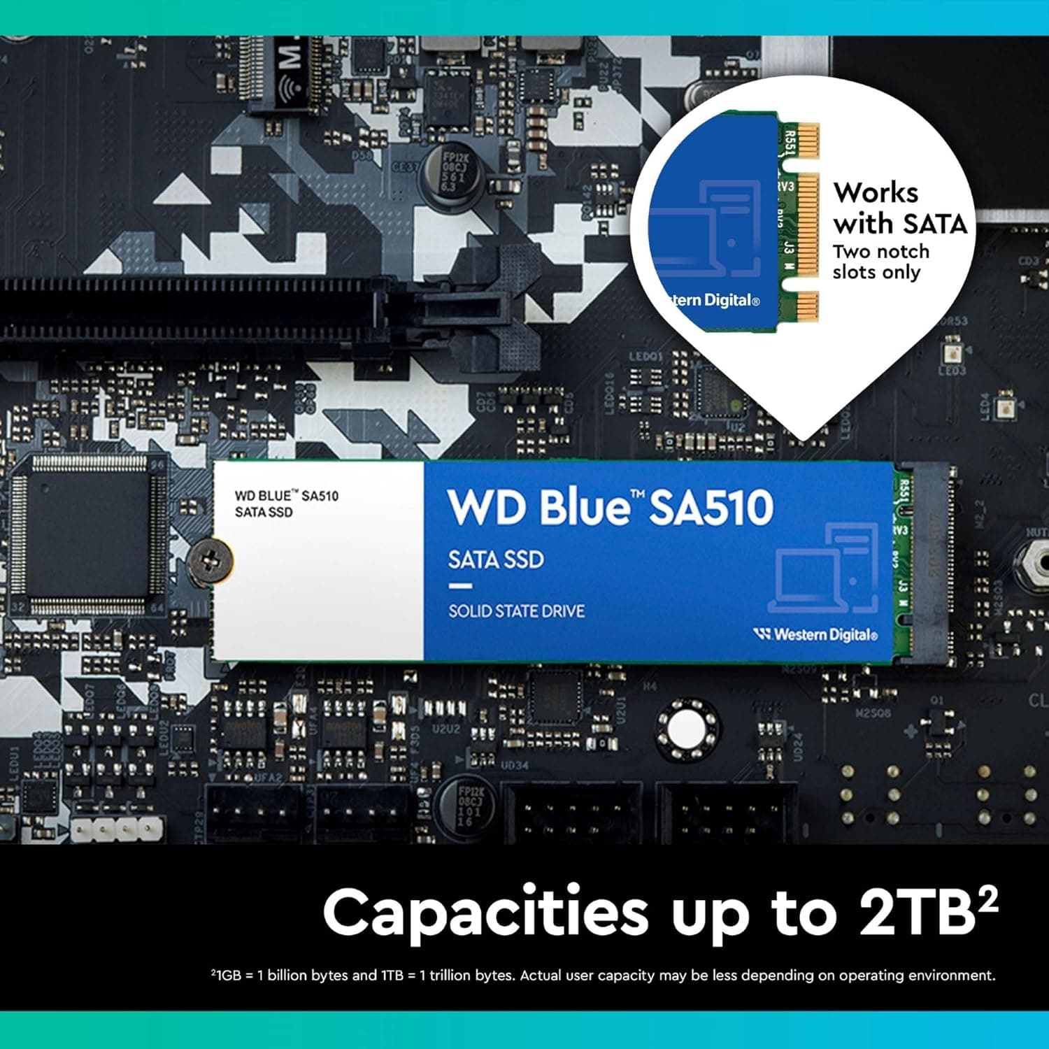 Buy WD,WD Blue SA510 250GB M.2, SATA SSD, up to 555 MB/s, Includes Acronis True Image for Western Digital, Disk & Cloning Migration, Flexible backup & recovery, ransomware protection - Gadcet UK | UK | London | Scotland | Wales| Near Me | Cheap | Pay In 3 | RAM