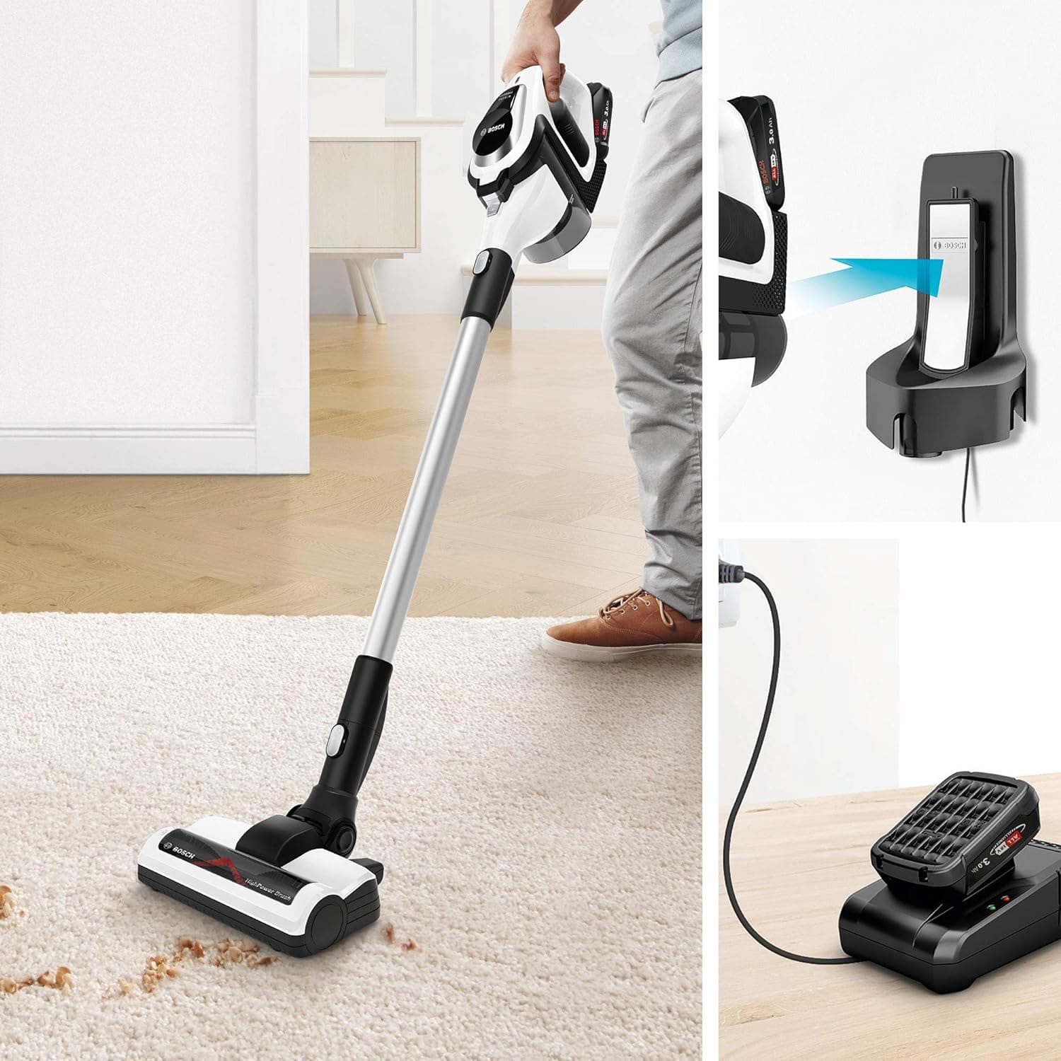 Buy Bosch,Bosch BCS122GB Unlimited Serie | 8 - Rechargeable Cordless and Lightweight Vacuum Cleaner for Multiple Surfaces with Two Interchangeable Power For All Battery Packs and Quick Charger,White - Gadcet UK | UK | London | Scotland | Wales| Ireland | Near Me | Cheap | Pay In 3 | Vacuum Cleaner