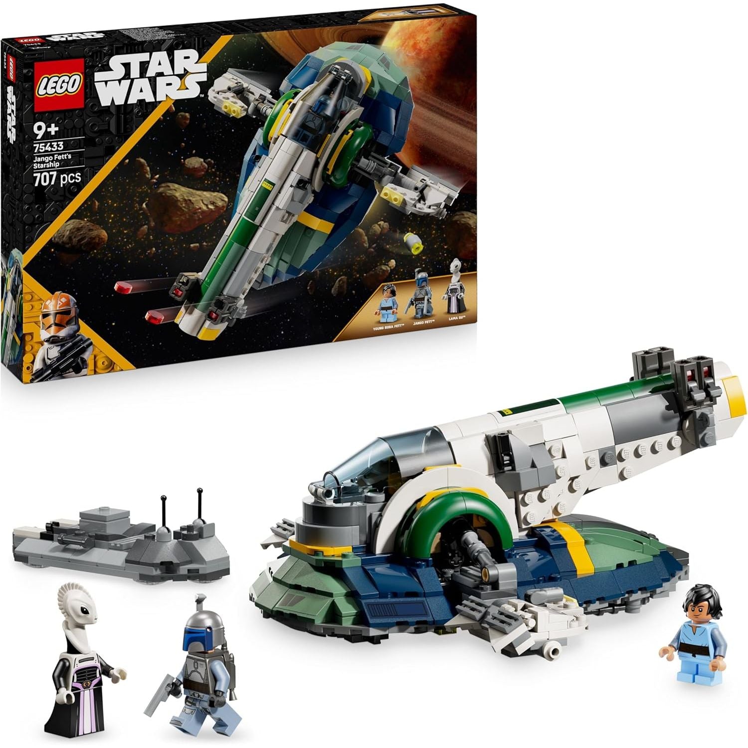 Buy Lego,LEGO® Star Wars™ Jango Fett’s Starship (75433) – Play & Display Set with Rotating Wings & 3 Minifigures - Gadcet UK | UK | London | Scotland | Wales| Near Me | Cheap | Pay In 3 | Toy Spaceships