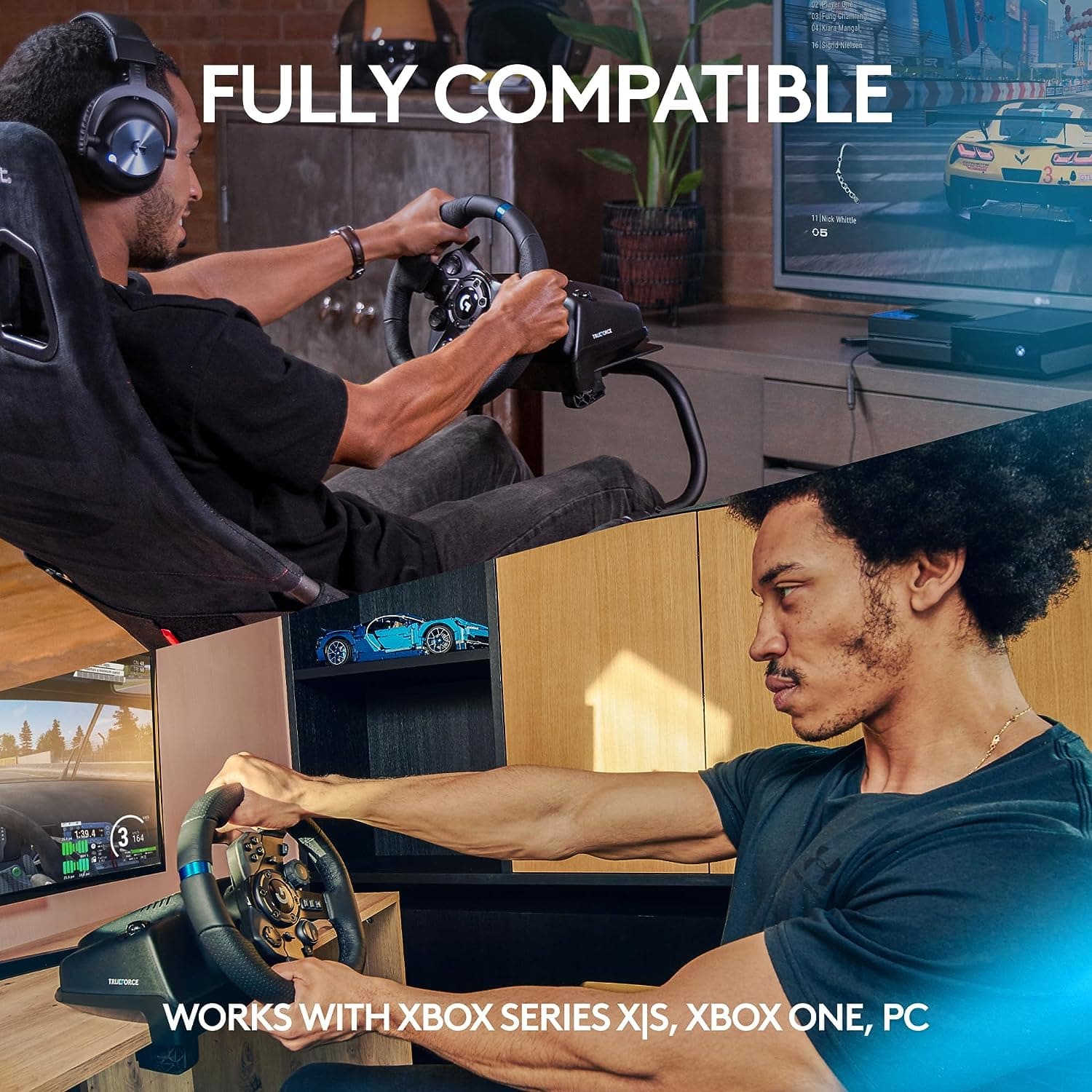 Buy Logitech,Logitech G923 Racing Wheel and Pedals, TRUEFORCE up to 1000 Hz Force Feedback, Responsive Pedal, Dual Clutch Launch Control, Genuine Leather Wheel Cover, for Xbox Series X|S|One, PC - Black - Gadcet UK | UK | London | Scotland | Wales| Ireland | Near Me | Cheap | Pay In 3 | Electronics