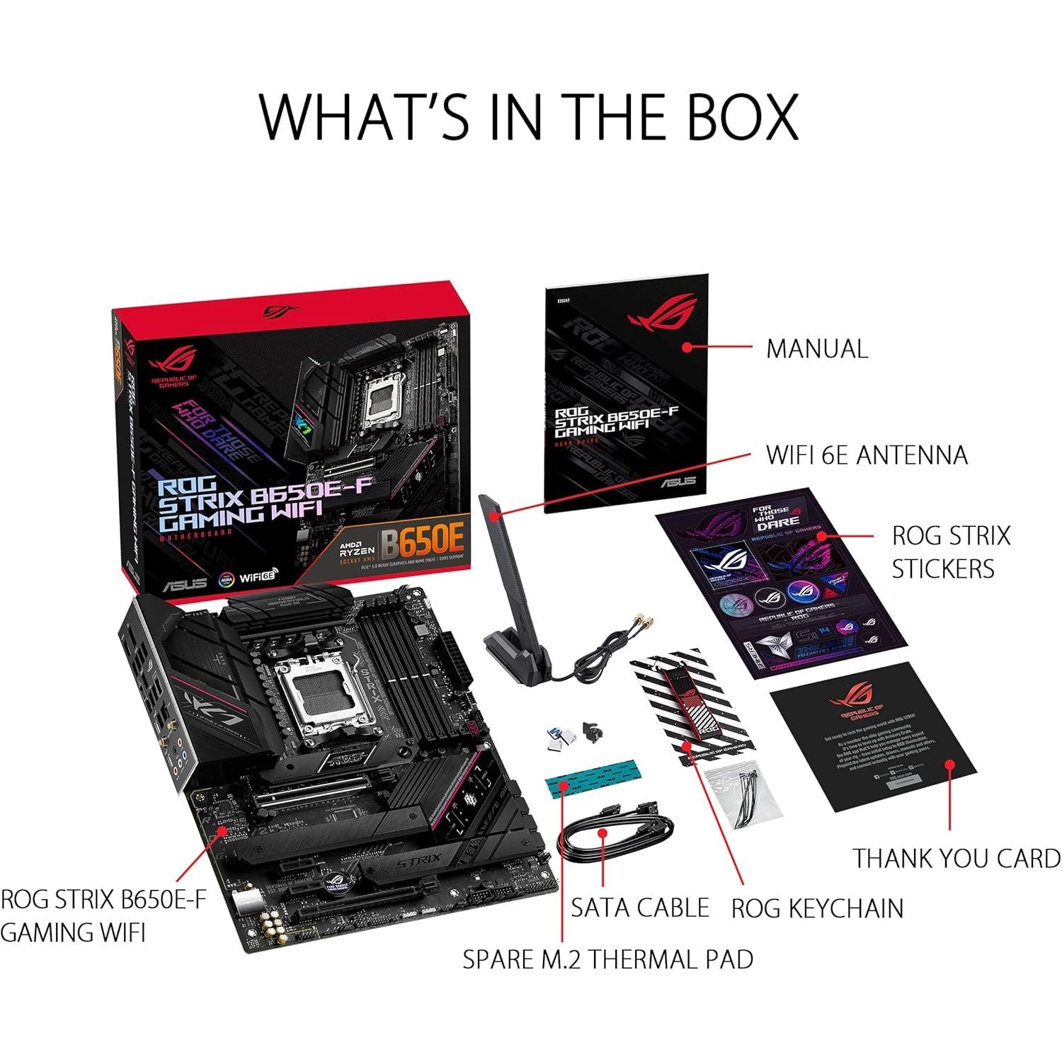 Buy ASUS,ASUS ROG Strix B650E-F Gaming WiFi ATX Motherboard – AMD AM5, DDR5, PCIe 5.0, WiFi 6E, USB-C, Aura Sync RGB - Gadcet UK | UK | London | Scotland | Wales| Near Me | Cheap | Pay In 3 | Motherboards