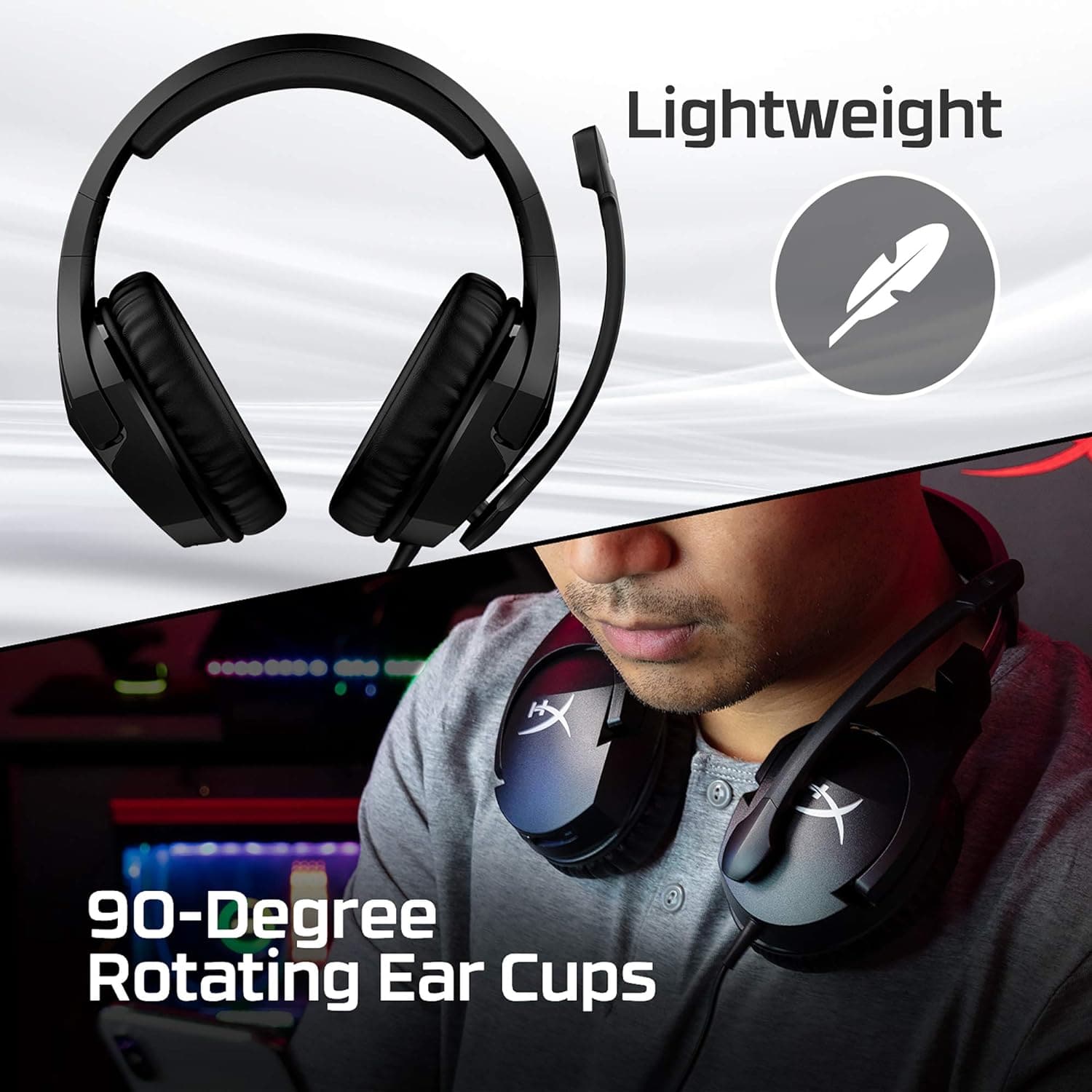 Buy HyperX,HyperX Cloud Stinger S 7.1 PC Gaming Headset - Black - Gadcet UK | UK | London | Scotland | Wales| Ireland | Near Me | Cheap | Pay In 3 | Headphones & Headsets