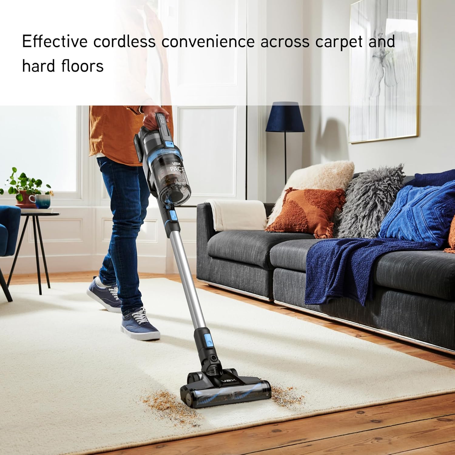 Buy Vax,Vax Pace Plus Cordless Stick Vacuum Cleaner – Lightweight, 40min Runtime, Crevice & Stair Tools Included, Grey/Blue (CLSV-PAKA) - Gadcet UK | UK | London | Scotland | Wales| Near Me | Cheap | Pay In 3 | Upright Vacuums