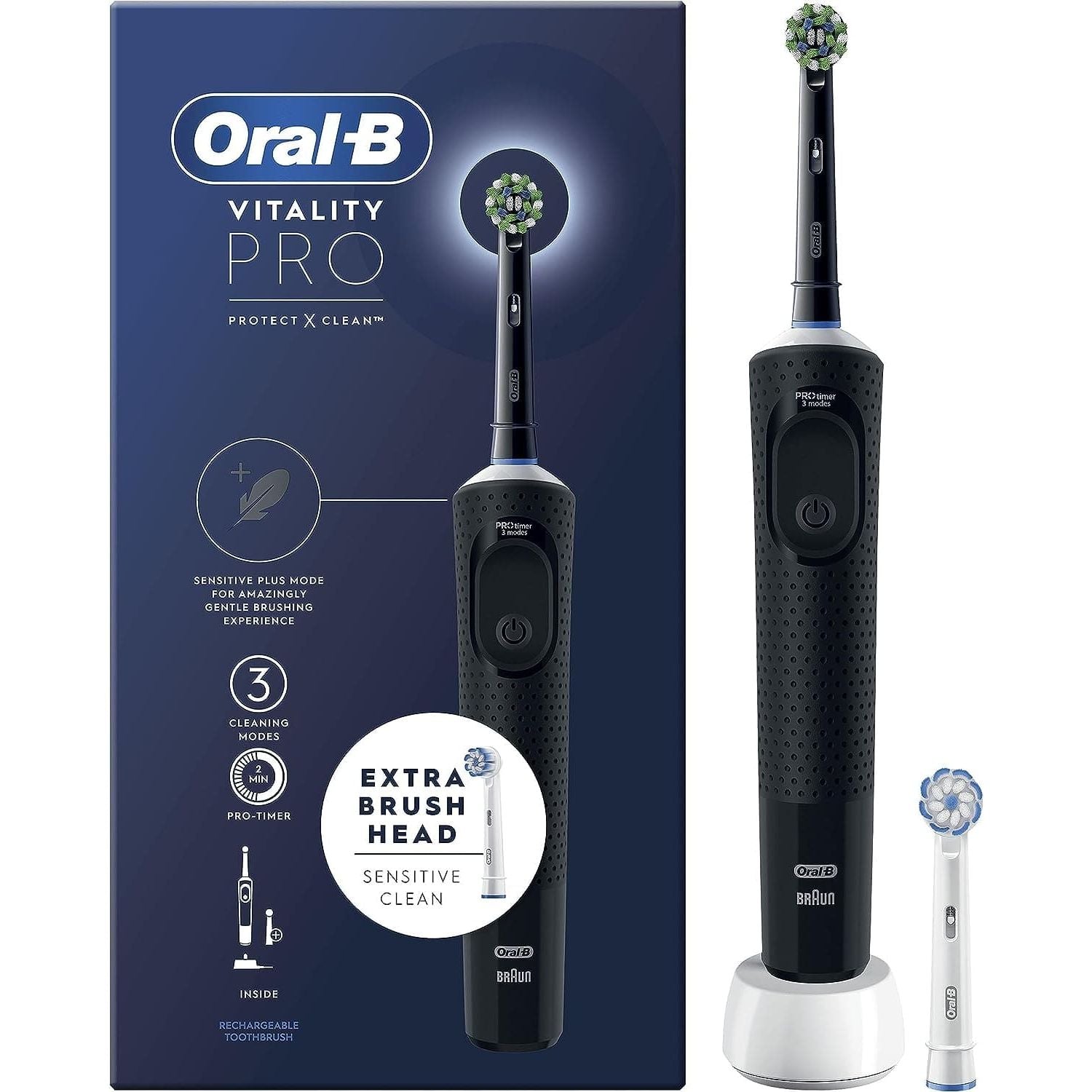 Buy Oral-B,Oral-B Vitality Pro Electric Toothbrush - Black - Gadcet.com | UK | London | Scotland | Wales| Ireland | Near Me | Cheap | Pay In 3 | Health & Beauty