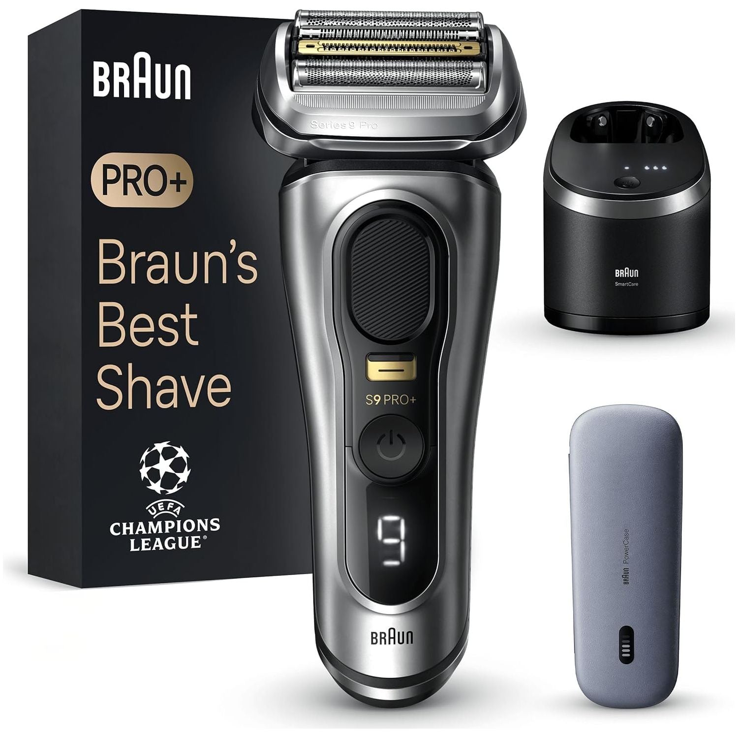 Buy Braun,Braun Series 9 PRO+ Electric Shaver for Men, 5 Shave Elements, Precision Trimmer, SmartCare Center, PowerCase, Wet & Dry, 9477cc, Silver - Gadcet UK | UK | London | Scotland | Wales| Near Me | Cheap | Pay In 3 | Electric Razors