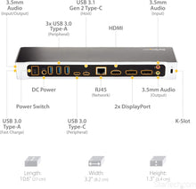 Buy StarTech.com,StarTech.com 4K Triple Monitor USB-C Dock - Dual DisplayPort & HDMI, 100W PD, 4x USB-A Hub, USB 3.1 Gen 1, Windows & Mac Compatible (DK30CH2DEPUE) - Gadcet UK | UK | London | Scotland | Wales| Near Me | Cheap | Pay In 3 | Docking Stations