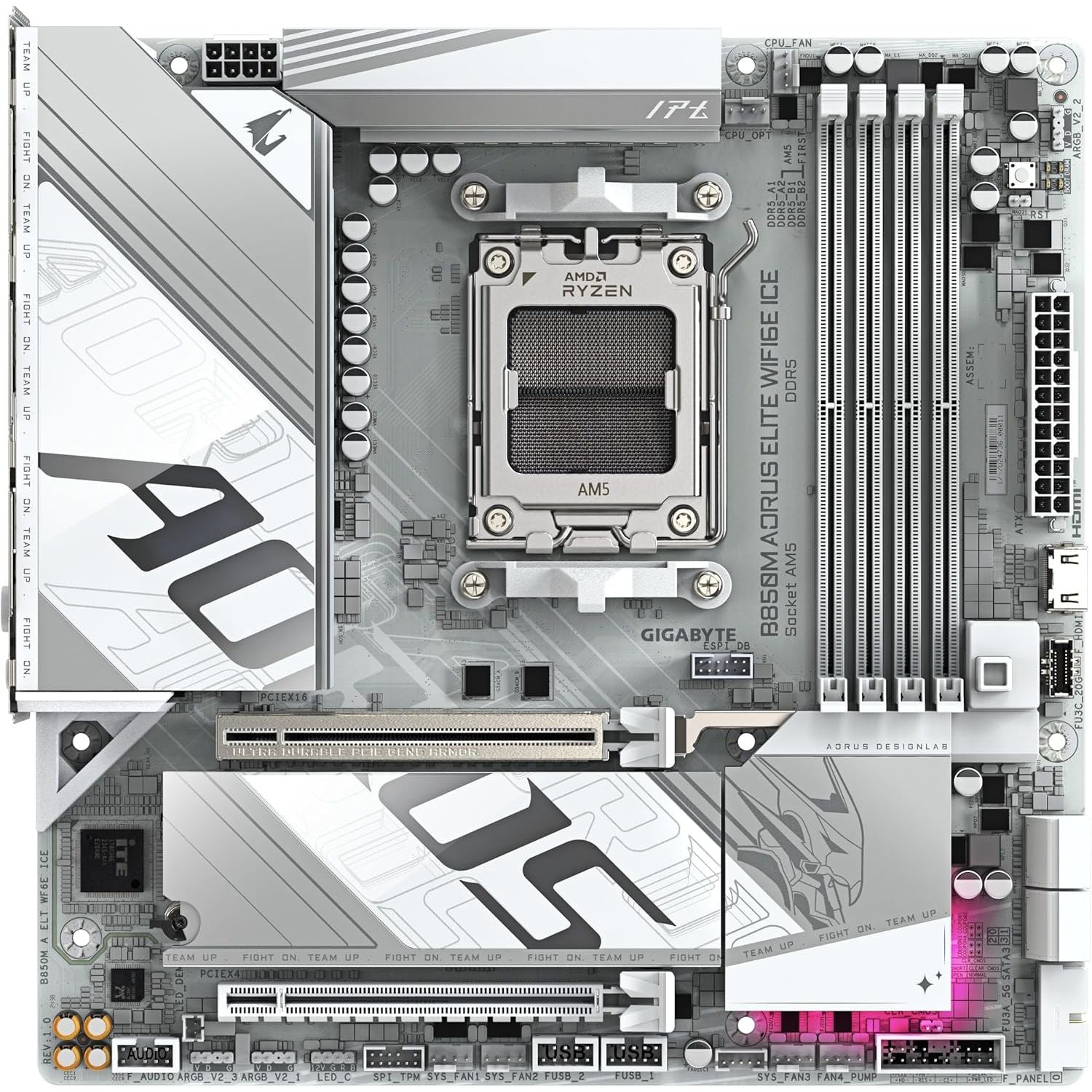 Buy GIGABYTE,GIGABYTE B850M AORUS ELITE WIFI6E ICE Motherboard – AMD AM5 Socket, Supports Ryzen 9000 / 8000 / 7000 Series Processors, DDR5, PCIe 5.0, WiFi 7, 2.5G LAN - Gadcet UK | UK | London | Scotland | Wales| Near Me | Cheap | Pay In 3 | Motherboards