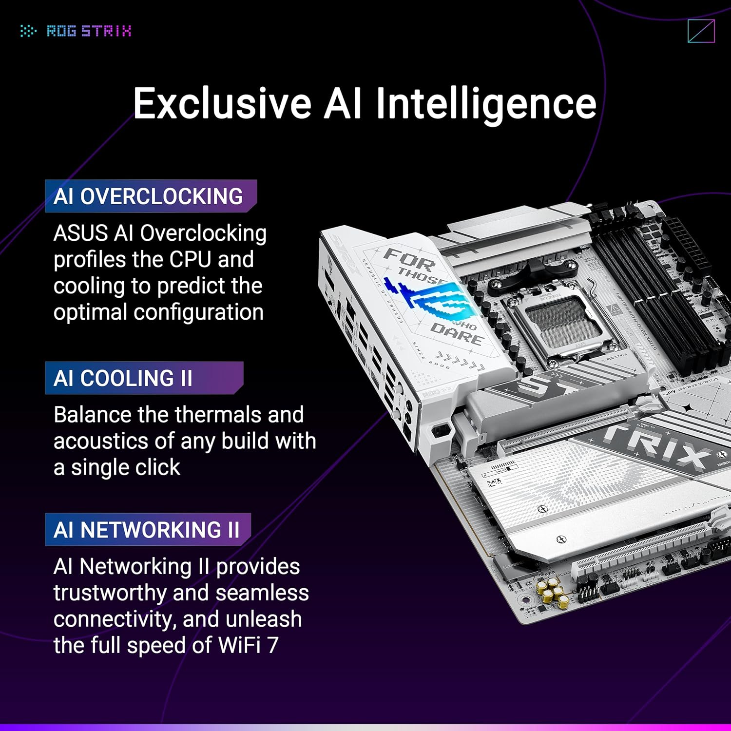 Buy ASUS,ASUS ROG Strix X870-A Gaming WiFi Motherboard (ATX) – AMD AM5 Socket, Supports Ryzen 9000 / 8000 / 7000 Series Processors, DDR5, PCIe 5.0, WiFi 7, USB4 - Gadcet UK | UK | London | Scotland | Wales| Near Me | Cheap | Pay In 3 | Motherboards