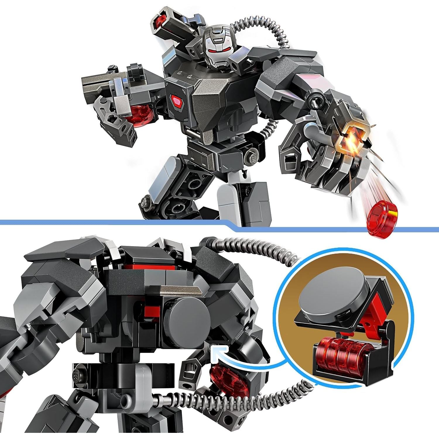 Buy Lego,LEGO Marvel War Machine Mech Armour - Buildable Toy Action Figure with 3 Stud Shooters, MCU Legendary Character, Gifts for Boys & Girls Aged 6+ - 76277 - Gadcet UK | UK | London | Scotland | Wales| Near Me | Cheap | Pay In 3 | Toys & Games
