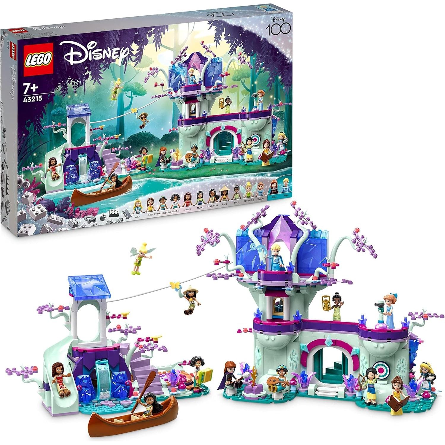 Buy LEGO,LEGO Disney The Enchanted Treehouse (Set 43215) – 13 Mini-Doll Figures Including Princess Jasmine, Elsa, Anna & Moana, 2-Level Buildable Toy, Gift for Kids 7+, Disney 100 Set - Gadcet UK | UK | London | Scotland | Wales| Near Me | Cheap | Pay In 3 | Interlocking Blocks