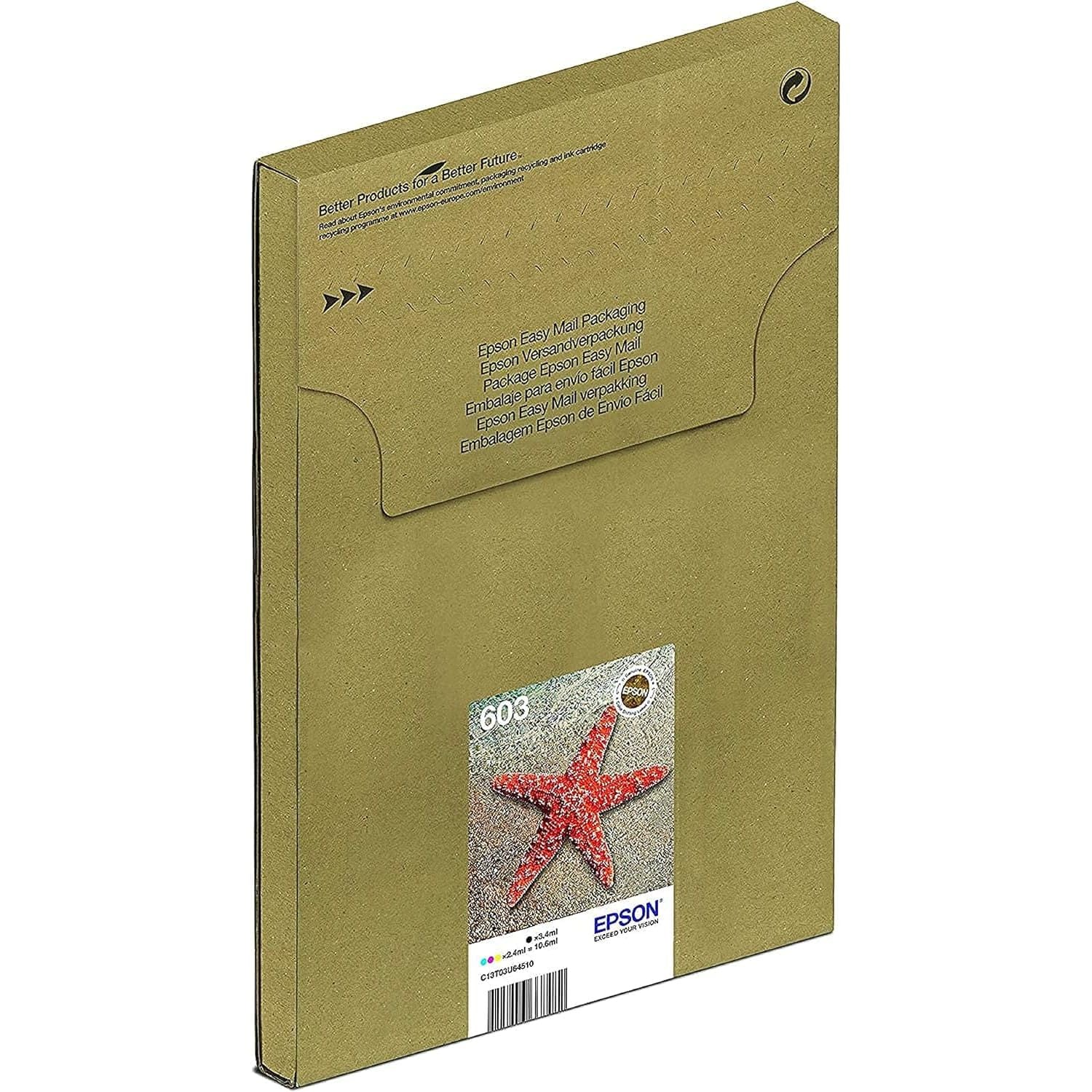 Buy EPSON,Epson 603 Starfish Genuine Multipack, Eco-Friendly Packaging, 4-Colours Ink Cartridges - Gadcet UK | UK | London | Scotland | Wales| Ireland | Near Me | Cheap | Pay In 3 | Toner & Inkjet Cartridges