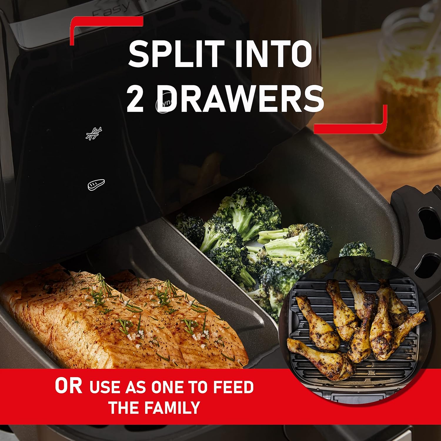 Buy TEFAL,Tefal Easy Fry XXL 2-in-1 Digital Air Fryer & Grill, 6.5L x2, 8 Programs, Black, EY801827, Amazon Exclusive, 1830W - Gadcet UK | UK | London | Scotland | Wales| Near Me | Cheap | Pay In 3 | Air Fryers