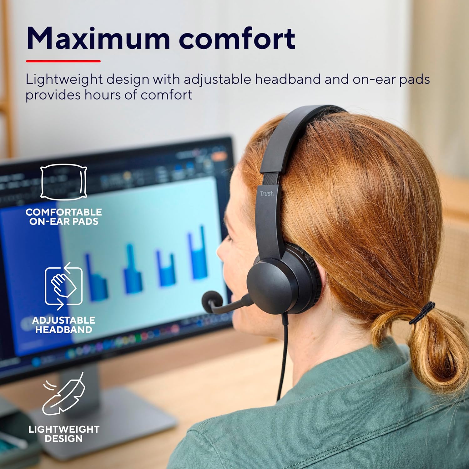 Buy Trust,Trust Ayda On-Ear Wired Headset with Microphone – 3.5mm Jack, Lightweight, Adjustable Headband, 1.8m Cable – For PC, Laptop, Mac, Zoom & Teams – Black - Gadcet UK | UK | London | Scotland | Wales| Near Me | Cheap | Pay In 3 | Headsets