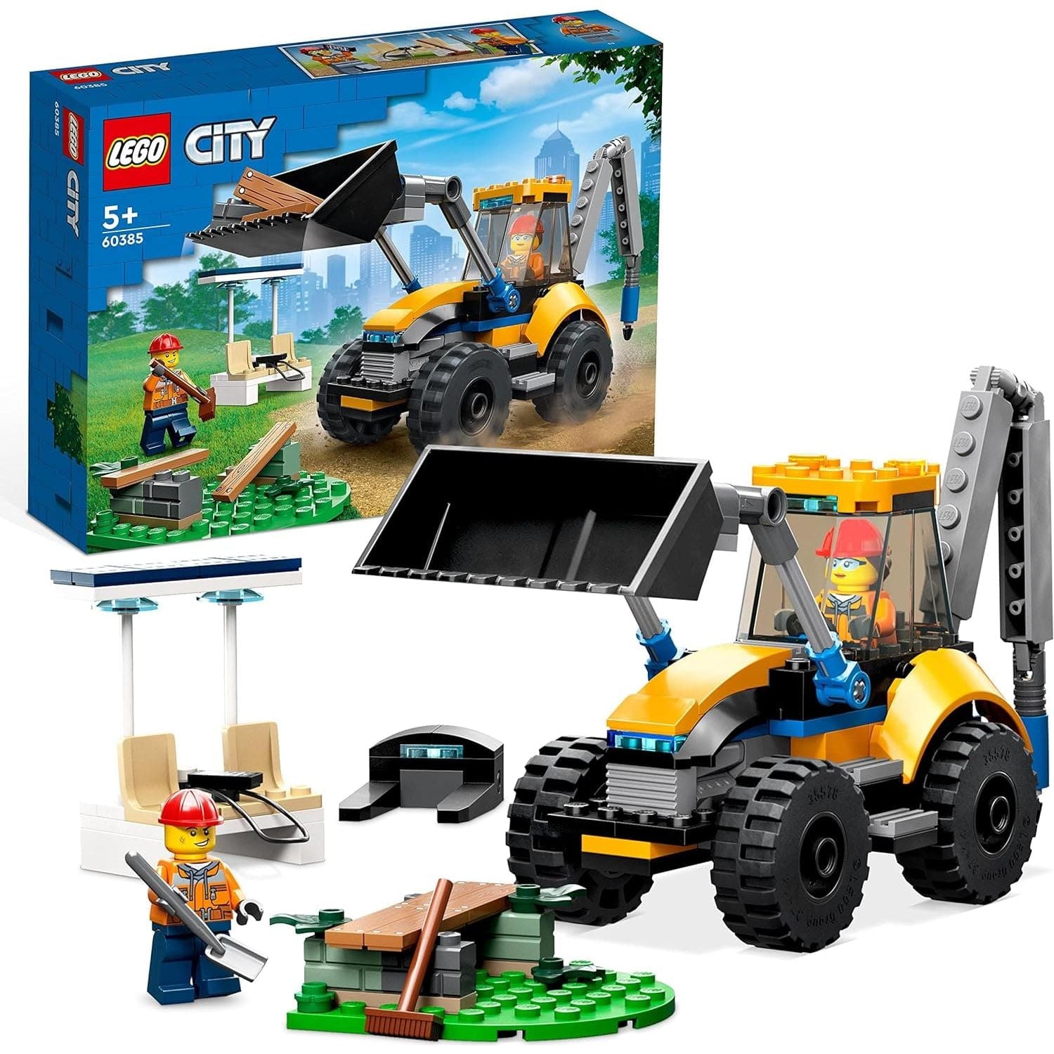 Buy LEGO,LEGO 60385 City Construction Digger, Excavator Toy Boys And Girls Aged 5 Plus Years Old, Vehicle Building Set, Birthday Gift Idea With Minifigures - Gadcet UK | UK | London | Scotland | Wales| Ireland | Near Me | Cheap | Pay In 3 | Toys & Games