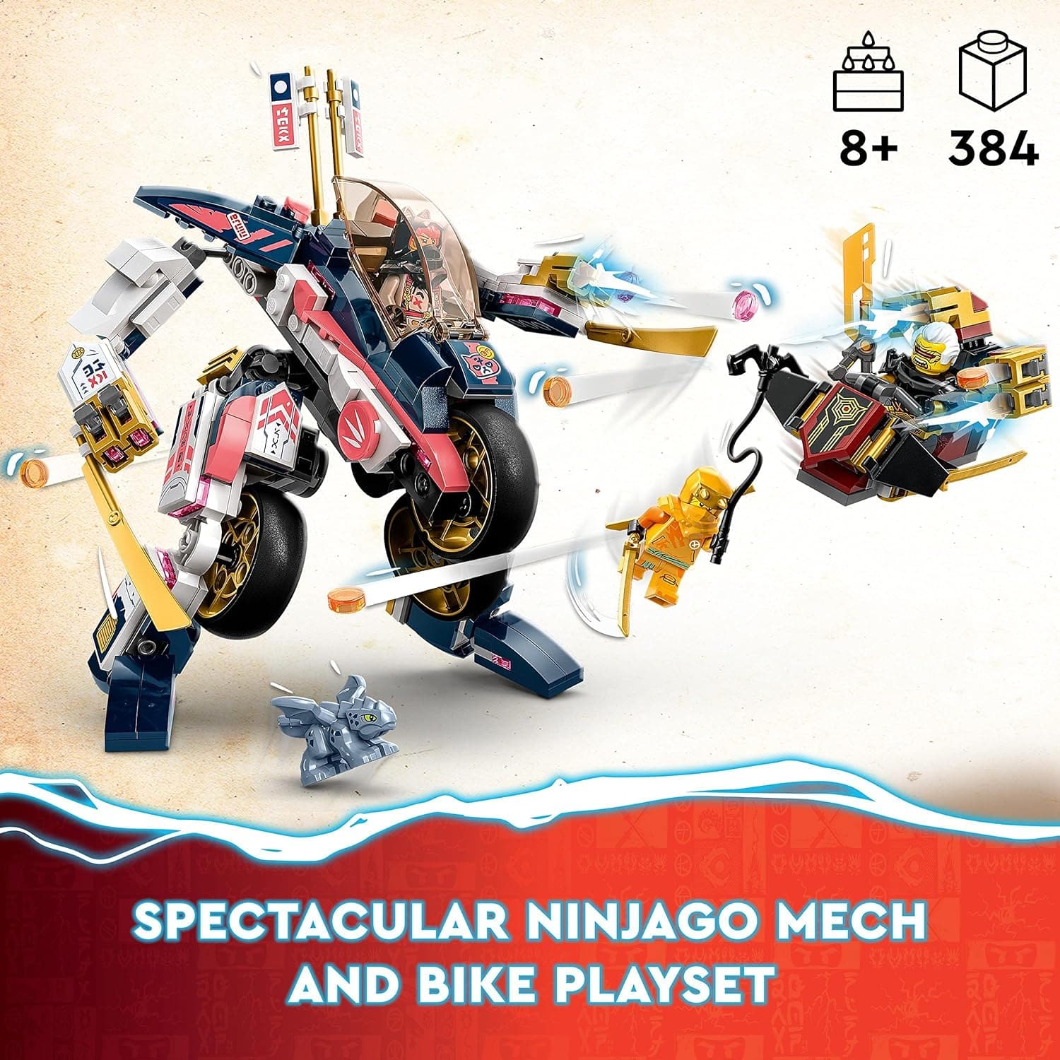 Buy LEGO,LEGO NINJAGO Sora's Transforming Mech Bike Racer Set 71792 - Gadcet UK | UK | London | Scotland | Wales| Near Me | Cheap | Pay In 3 | Toys & Games