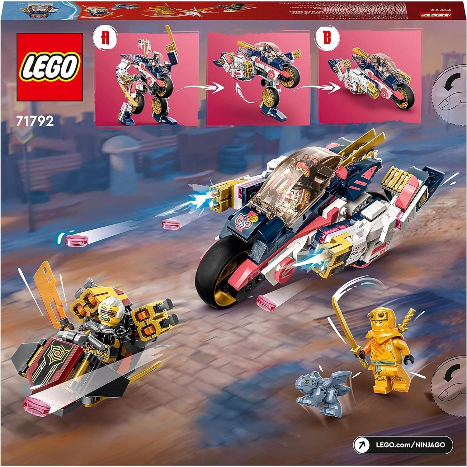 Buy LEGO,LEGO NINJAGO Sora's Transforming Mech Bike Racer Set 71792 - Gadcet UK | UK | London | Scotland | Wales| Near Me | Cheap | Pay In 3 | Toys & Games