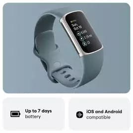 Buy Fitbit,Fitbit Charge 5 Fitness Tracker - Platinum / Blue - Advanced Health Tracker with GPS, Stress & Readiness Scores, Vibrant Display & 7-Day Battery. - Gadcet UK | UK | London | Scotland | Wales| Ireland | Near Me | Cheap | Pay In 3 | Watches