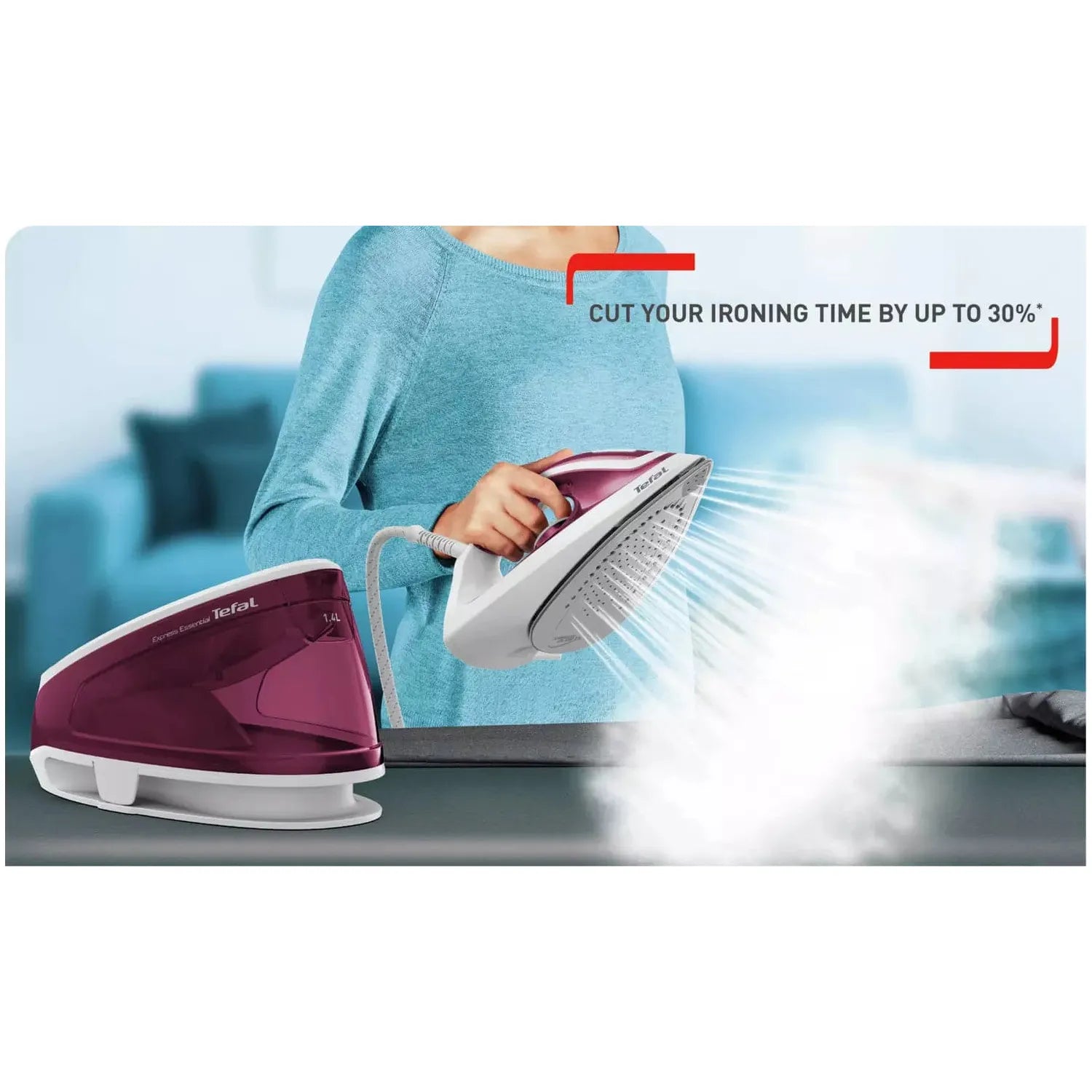 Buy Tefal,Tefal SV6110 Express Essential Steam Generator Iron - Gadcet.com | UK | London | Scotland | Wales| Ireland | Near Me | Cheap | Pay In 3 | Smart Home