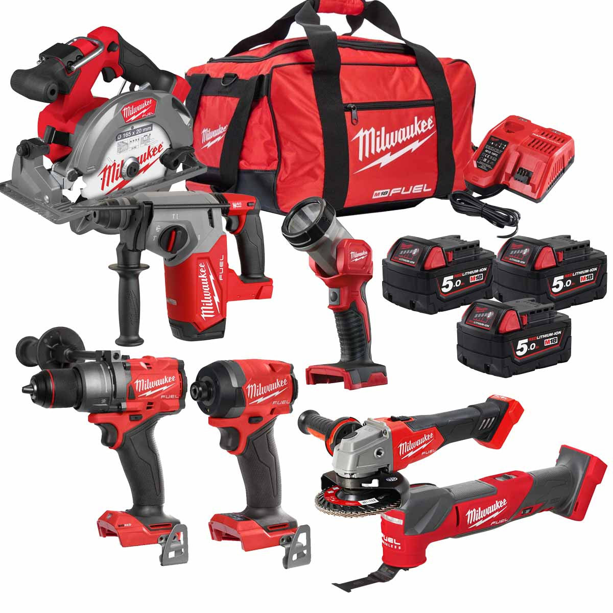 Buy Milwaukee,Milwaukee M18 FUEL 3697-27 18V Brushless Cordless 7-Tool Combo Kit - Gadcet UK | UK | London | Scotland | Wales| Near Me | Cheap | Pay In 3 | Power Tool Combo Set