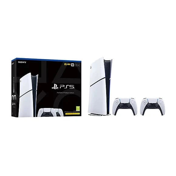 Buy PlayStation,PlayStation 5 Digital Slim Console Bundle with Two Dual Sense Wireless Controllers - Gadcet UK | UK | London | Scotland | Wales| Near Me | Cheap | Pay In 3 | PlayStation 5