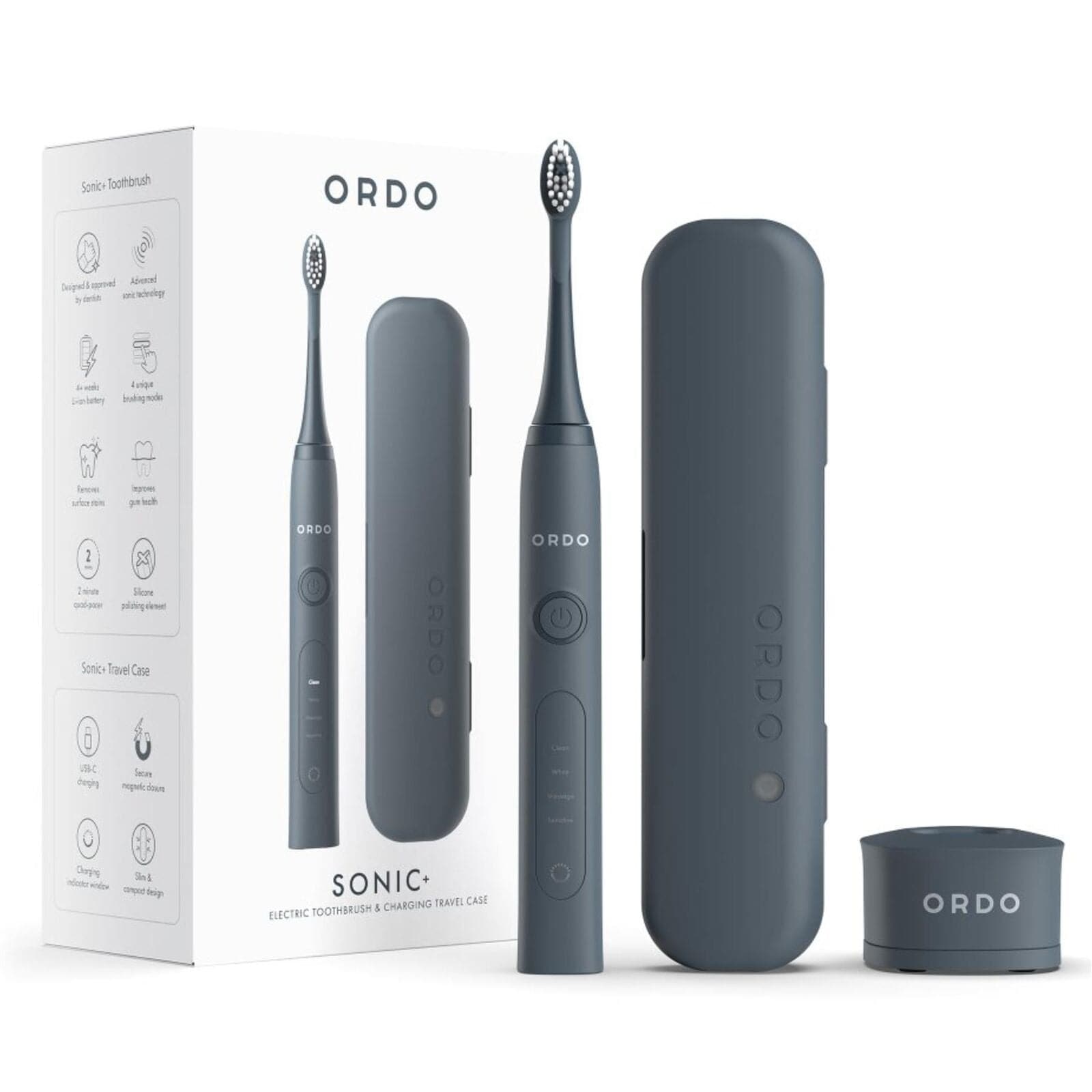 Buy ORDO,Ordo Sonic+ Toothbrush & Travel Case│with 4 Brushing Modes & Soft Bristles│Grey - Gadcet UK | UK | London | Scotland | Wales| Ireland | Near Me | Cheap | Pay In 3 | Health & Beauty