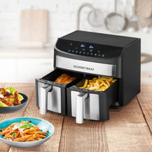 Buy Gourmet,GOURMETmaxx Digital Double Chamber Hot Air Fryer - 7L (2x3.5L) - Black - Gadcet UK | UK | London | Scotland | Wales| Near Me | Cheap | Pay In 3 | Small Kitchen Appliances