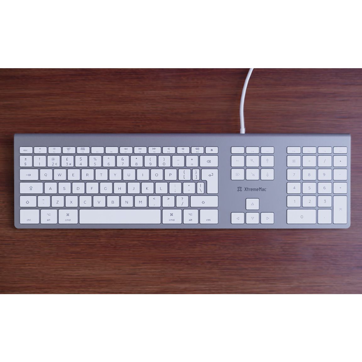 Buy Xtrememac,XtremeMac Wired Keyboard USB-C for Mac - Silver - Gadcet UK | UK | London | Scotland | Wales| Near Me | Cheap | Pay In 3 | Keyboards