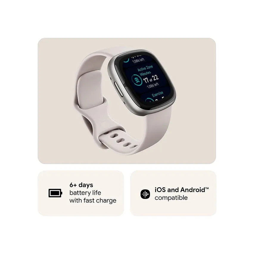 Buy Fitbit,Fitbit Sense Smart Watch - Lunar White - Gadcet.com | UK | London | Scotland | Wales| Ireland | Near Me | Cheap | Pay In 3 | smart watch