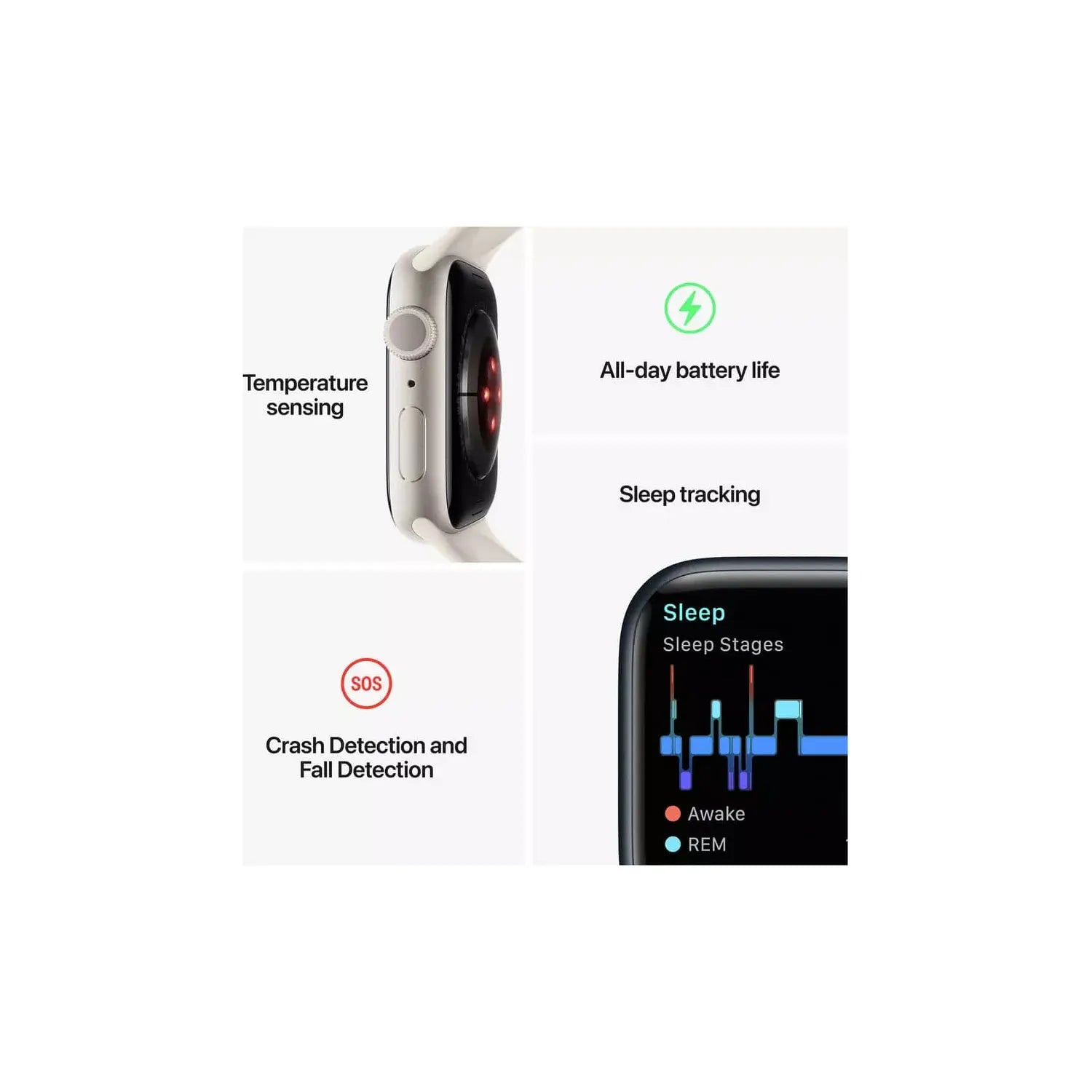Apple,Apple Watch Series 8 GPS 41mm Midnight Alu Case/Midnight Sport Band - Gadcet.com