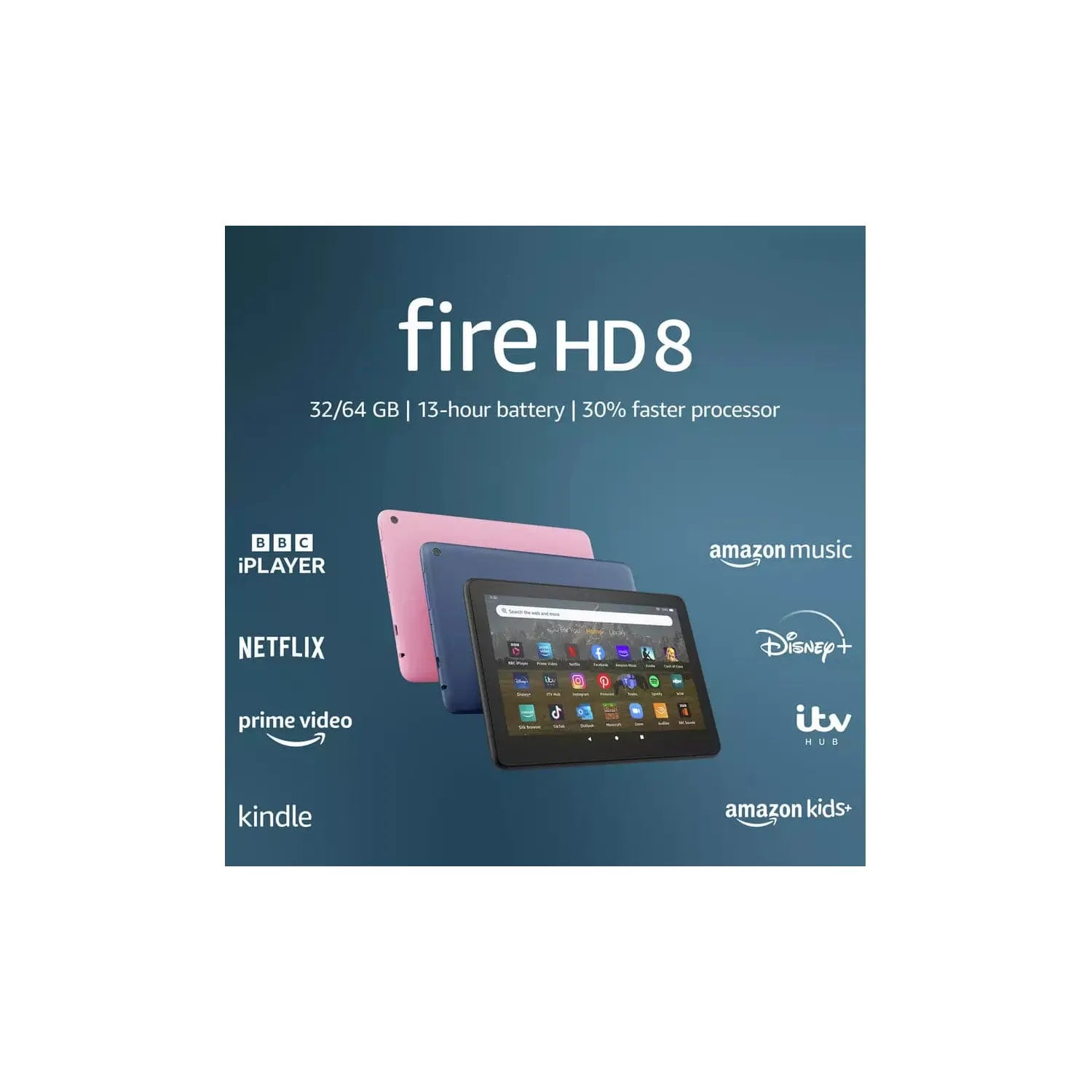 Amazon Fire HD 8 8 Inch 32GB Wi-Fi Tablet - Denim