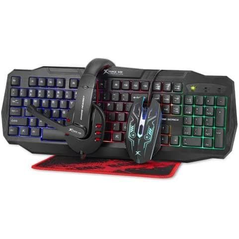 Buy XTRIKE,XTRIKE ME CM-406 Pack Gaming Spanish QWERTY Keyboard with 104 Keys with Membrane System, Optical Mouse 4 Buttons with DPI Selector, Stereo Headphones with Microphone and Mat - Gadcet.com | UK | London | Scotland | Wales| Ireland | Near Me | Cheap | Pay In 3 | Keyboards